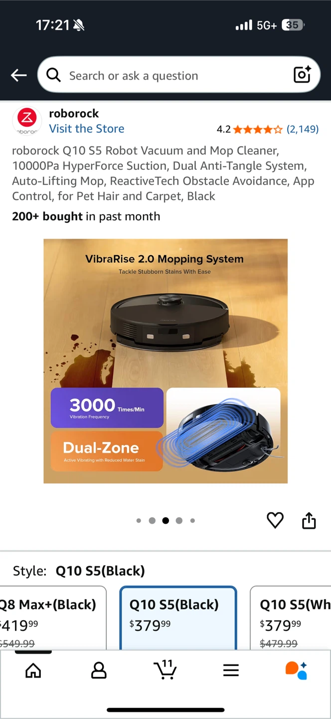 Roborock Q10 S5 Robot Vacuum and Mop Cleaner, Black - photo 4
