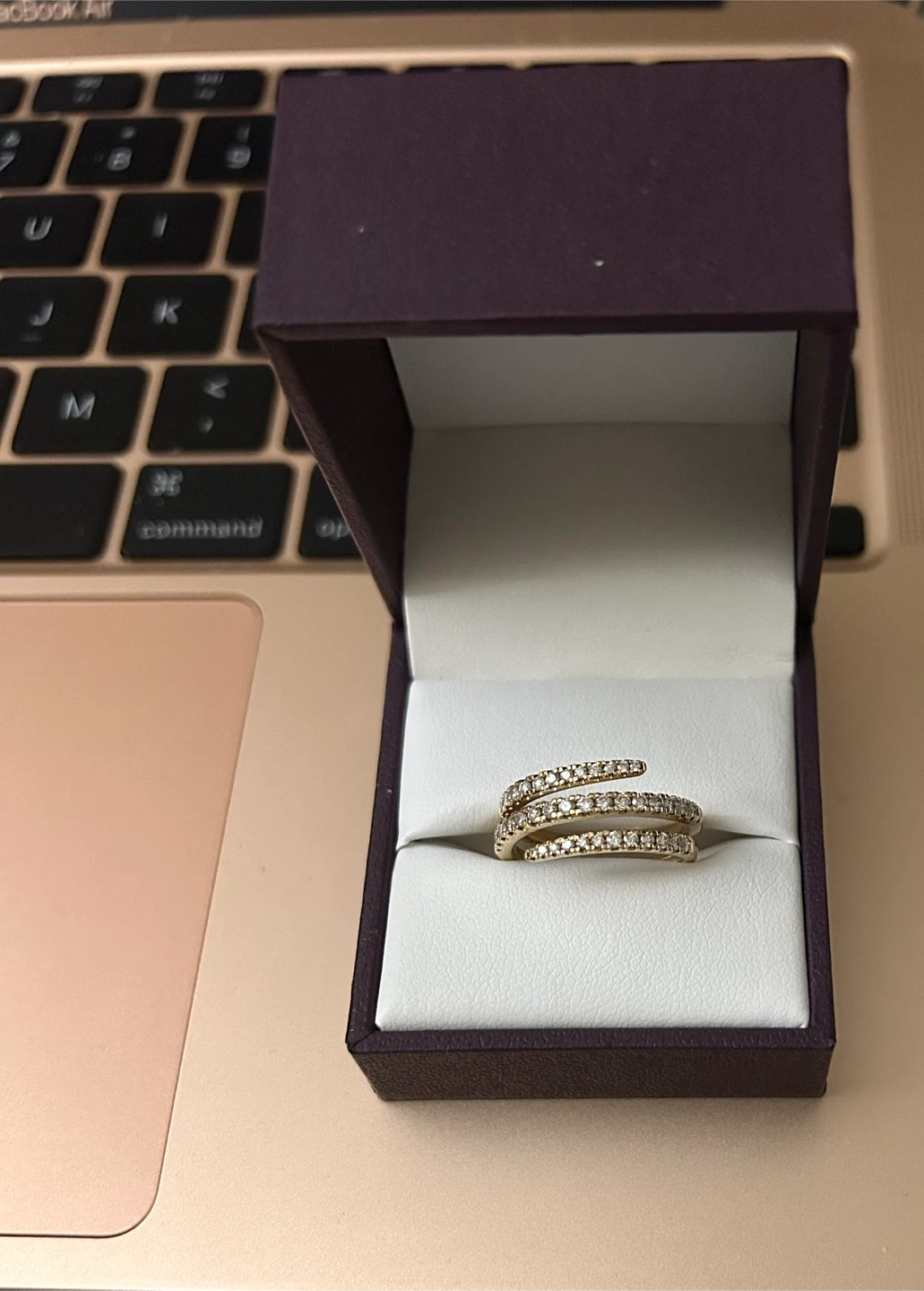 Michael Hill 10kt Gold Spiral Ring with Diamonds