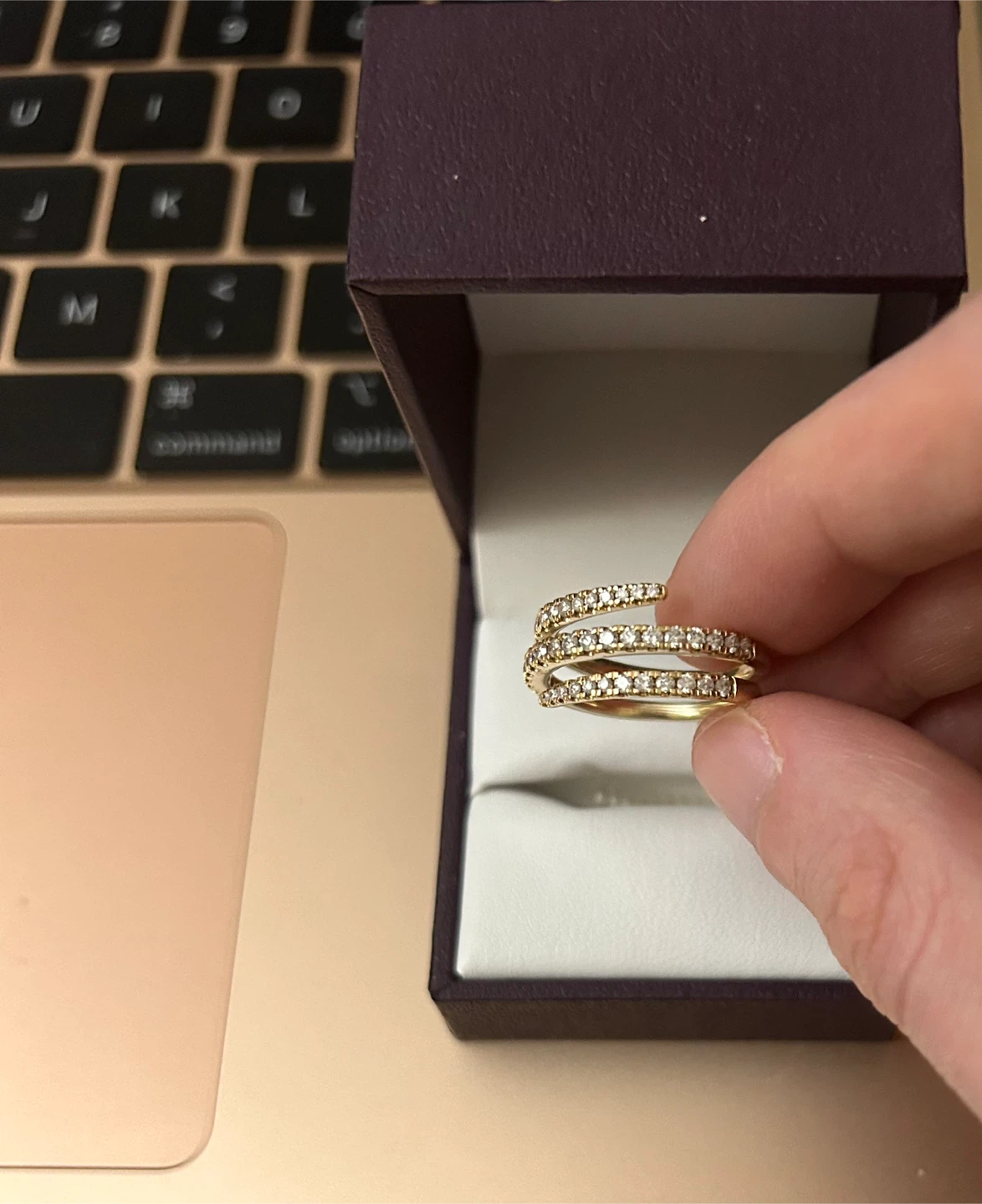 Michael Hill 10kt Gold Spiral Ring with Diamonds - photo 2