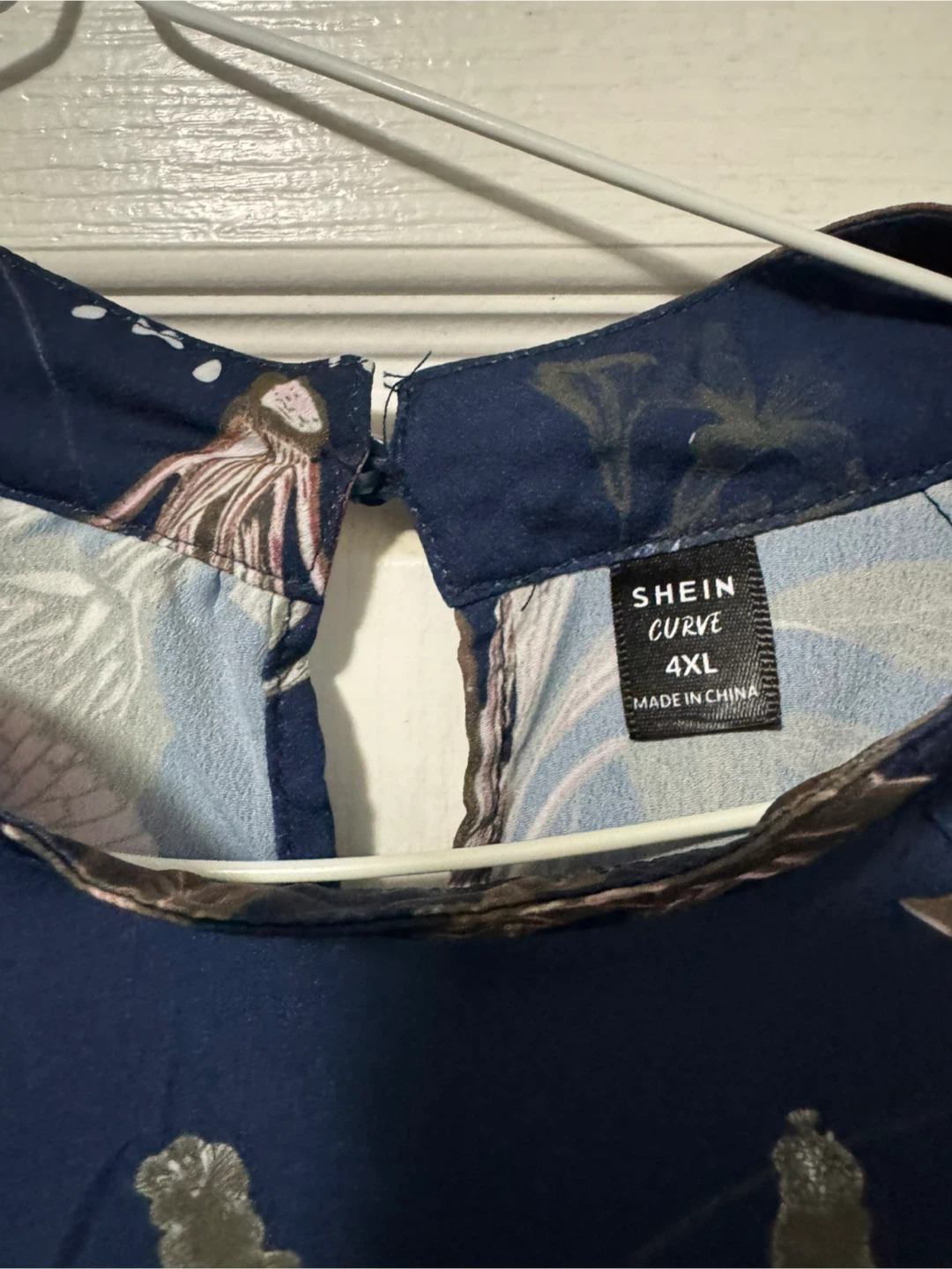 SHEIN Curve 4XL Blue Floral Print Top - photo 3