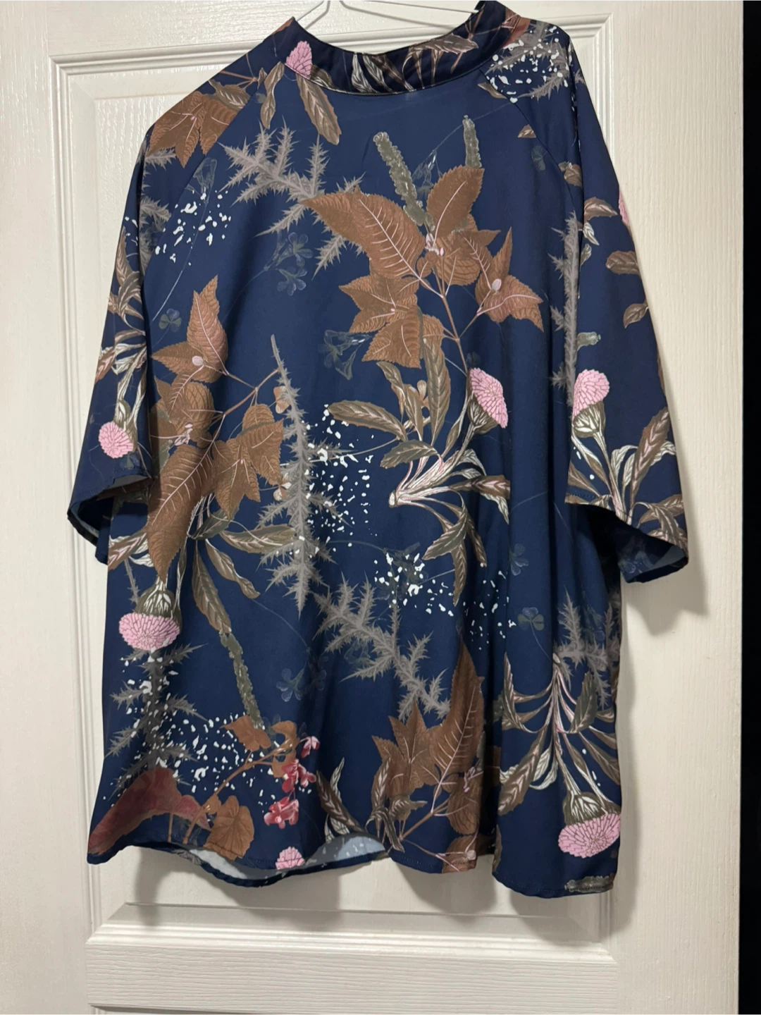 SHEIN Curve 4XL Blue Floral Print Top