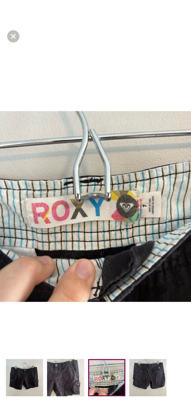 Roxy Women's Cargo Shorts - Size 7 - Black - photo 3