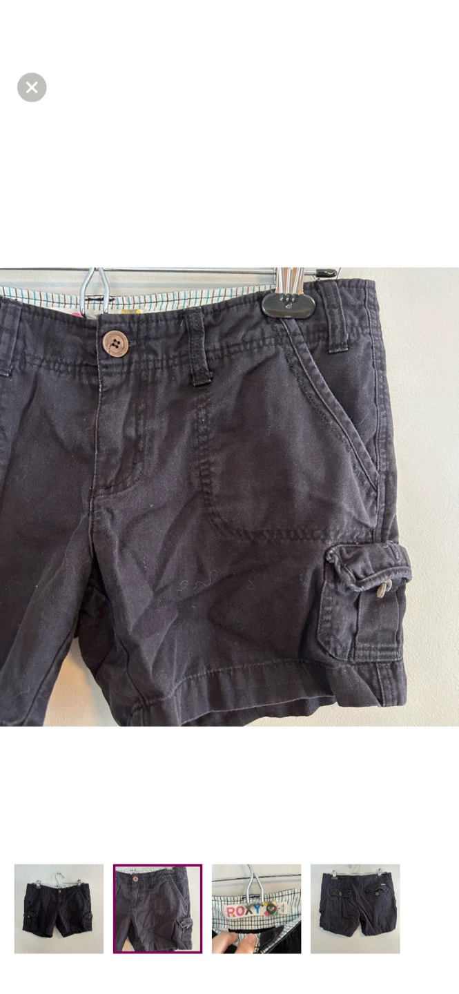 Roxy Women's Cargo Shorts - Size 7 - Black - photo 2