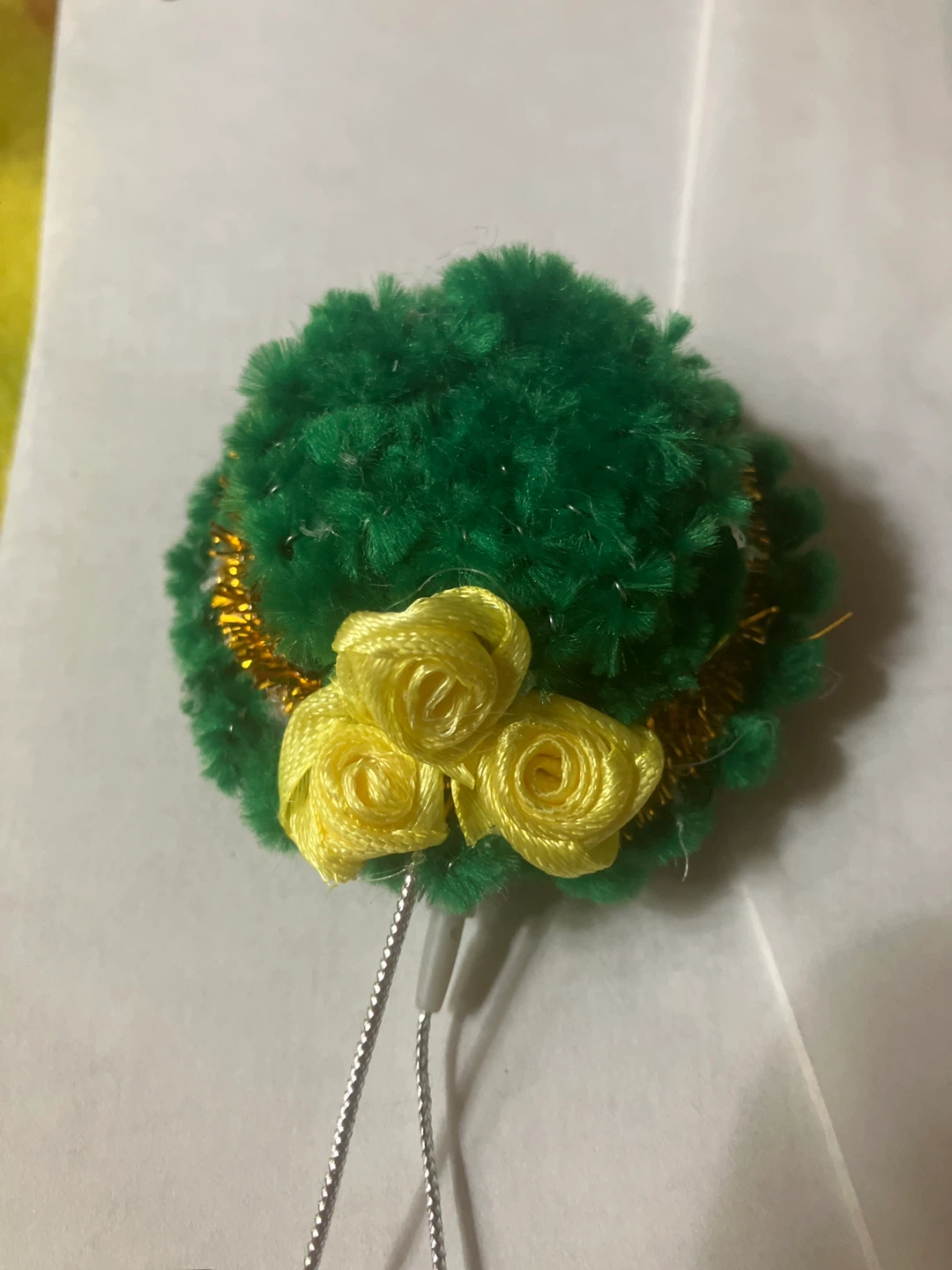 Green and Yellow Flower Embellishment