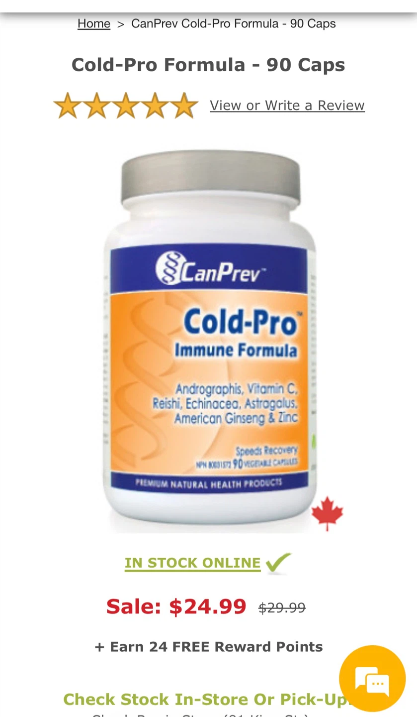 🌱 CanPrev Cold-Pro Immune supplement