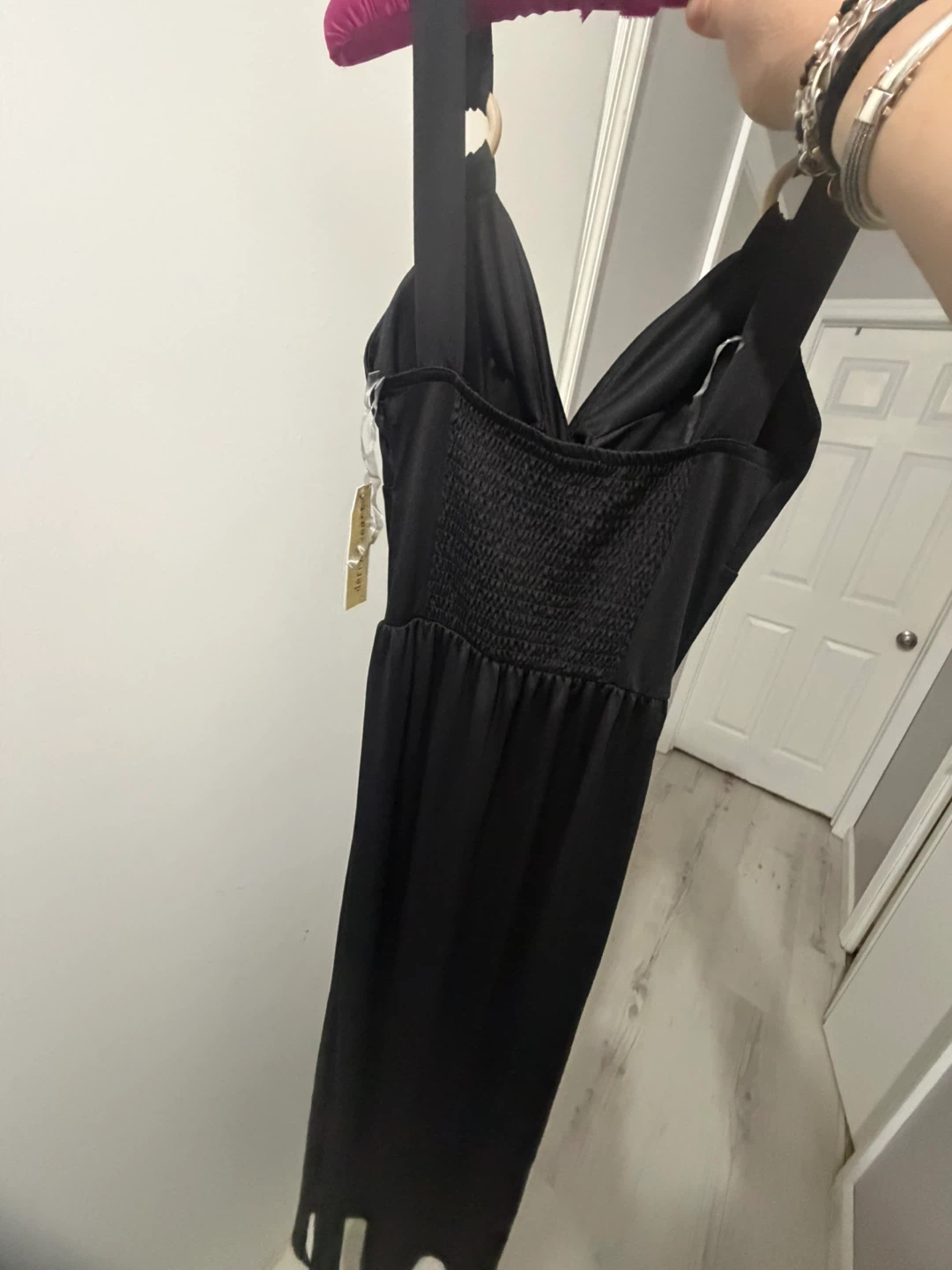 Derek Heart Black Dress with wooden rings - photo 2