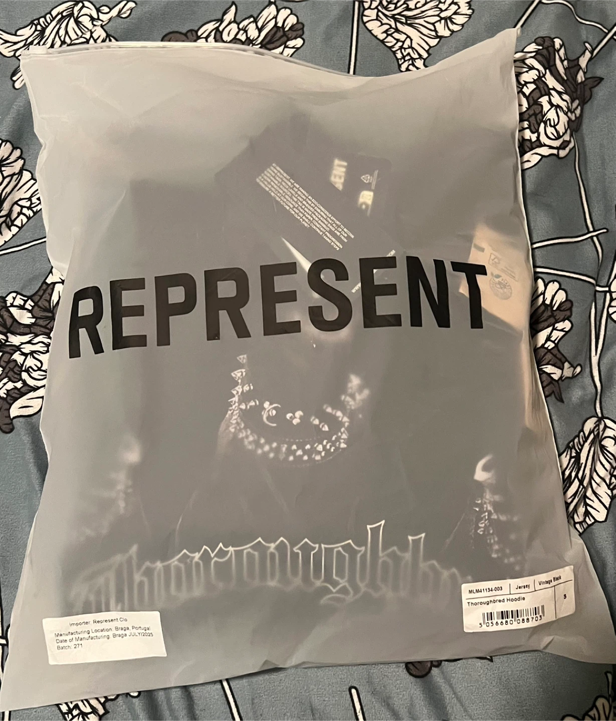 REPRESENT Thoroughbred Hoodie Vintage Black