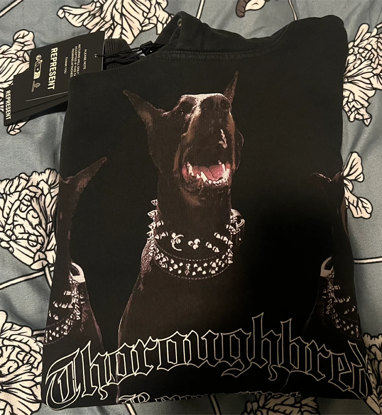 REPRESENT Thoroughbred Hoodie Vintage Black - photo 2
