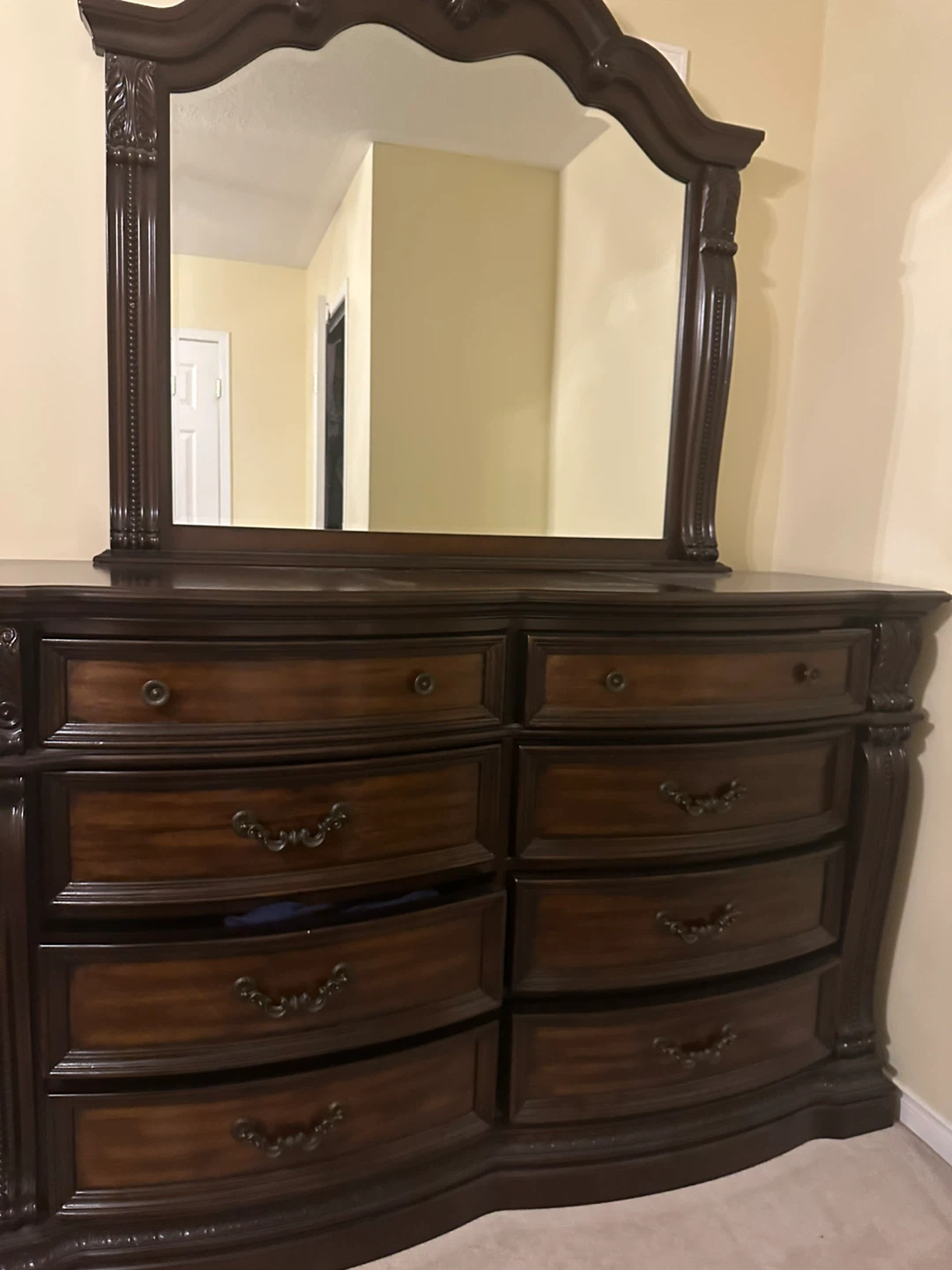Dark Wood Dresser with Mirror - photo 3