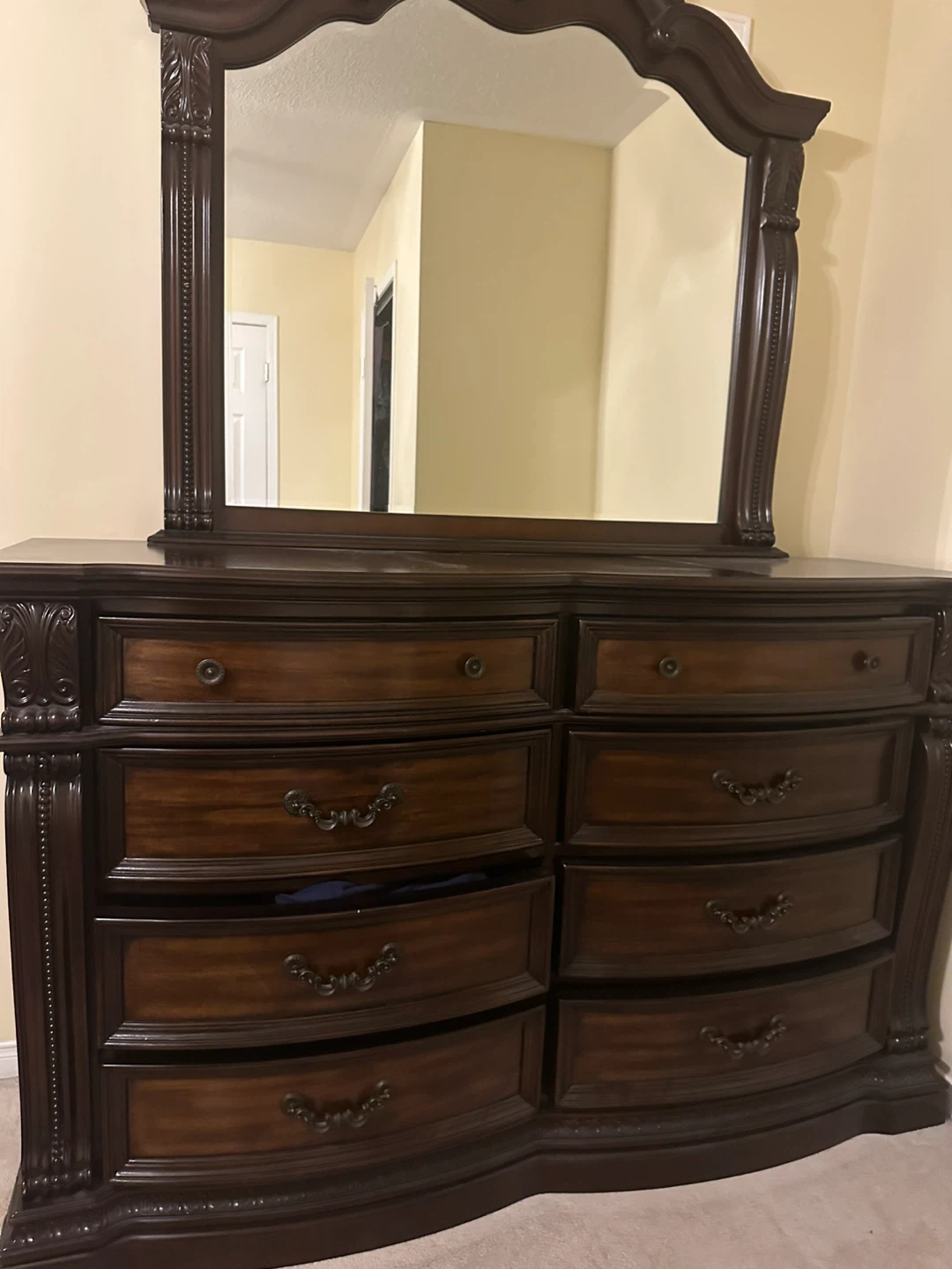 Dark Wood Dresser with Mirror - photo 4