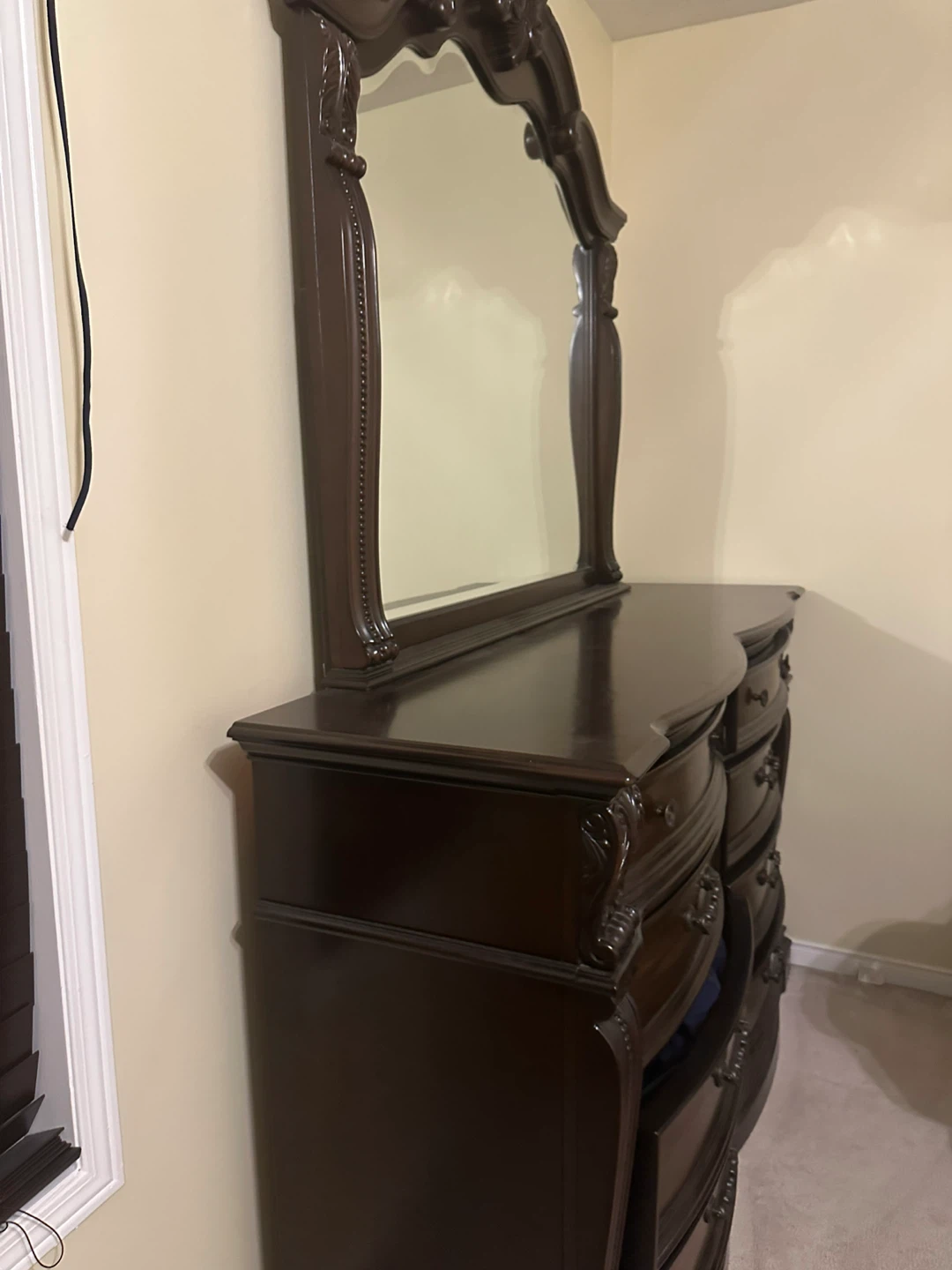 Dark Wood Dresser with Mirror