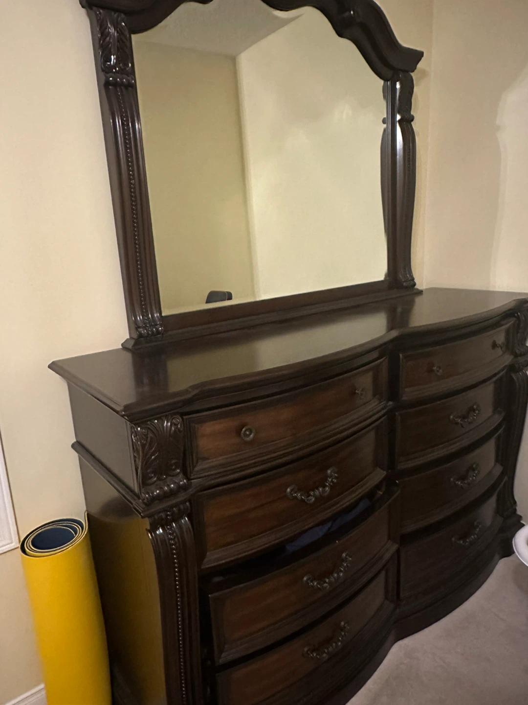 Dark Wood Dresser with Mirror - photo 2