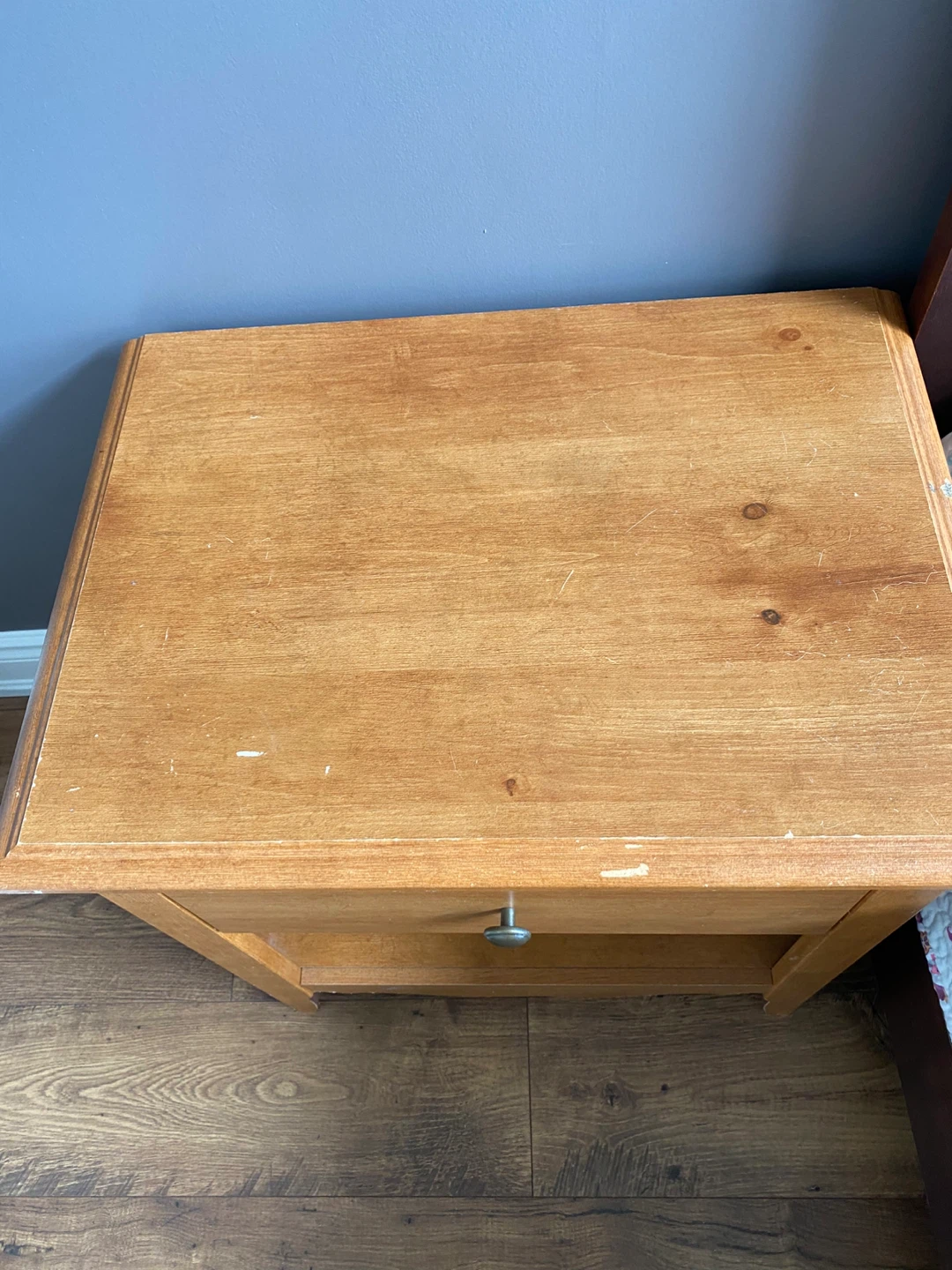 Wooden Nightstand with Drawer - photo 2