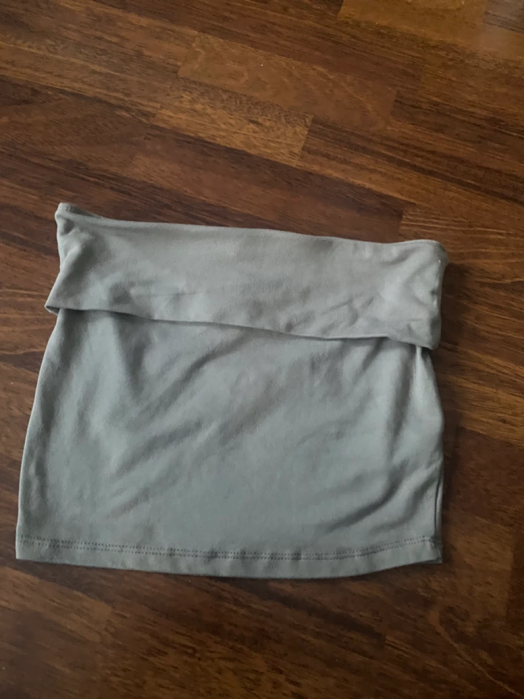 Everyday Essentials Fold-Over Tube Top - Taupe