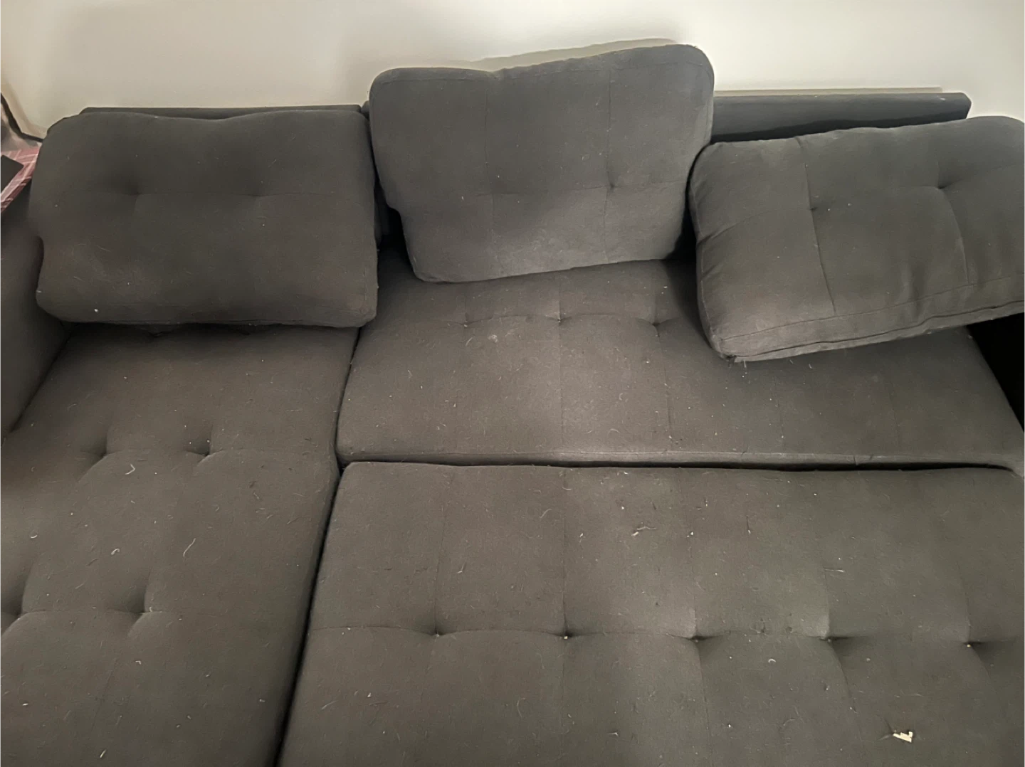 Dark Grey Sectional Sofa with Chaise