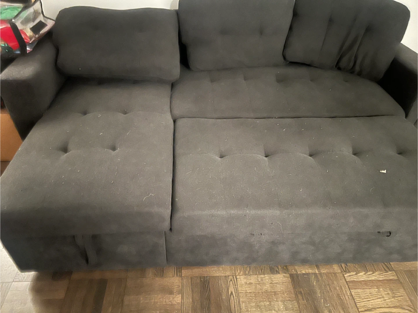 Dark Grey Sectional Sofa with Chaise - photo 2