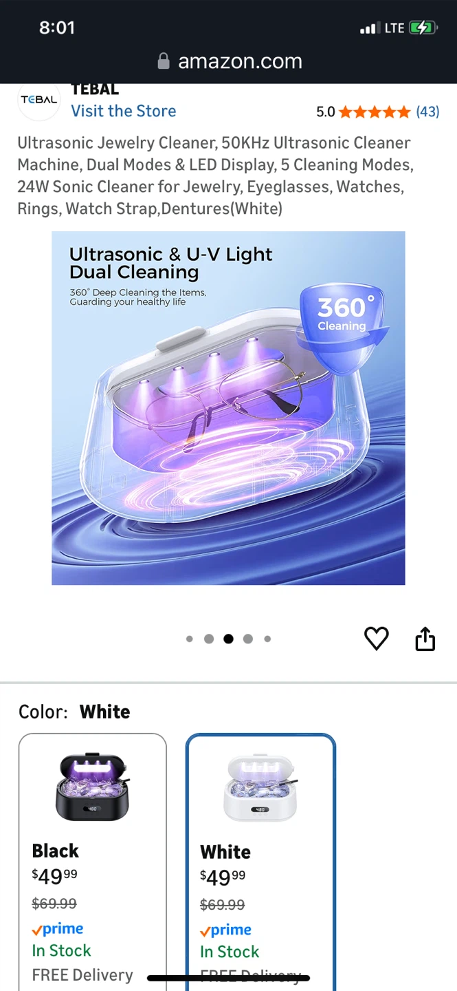 TEBAL Ultrasonic Jewelry Cleaner Machine - photo 4