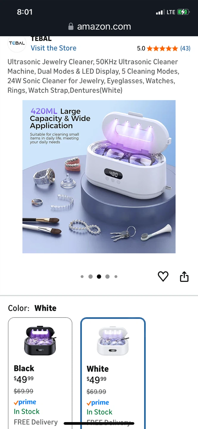 TEBAL Ultrasonic Jewelry Cleaner Machine - photo 3