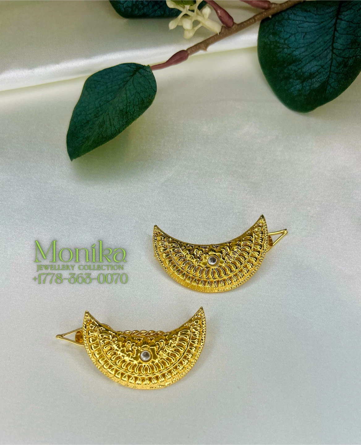 Gold Moon Hair Clips (Set of 2)