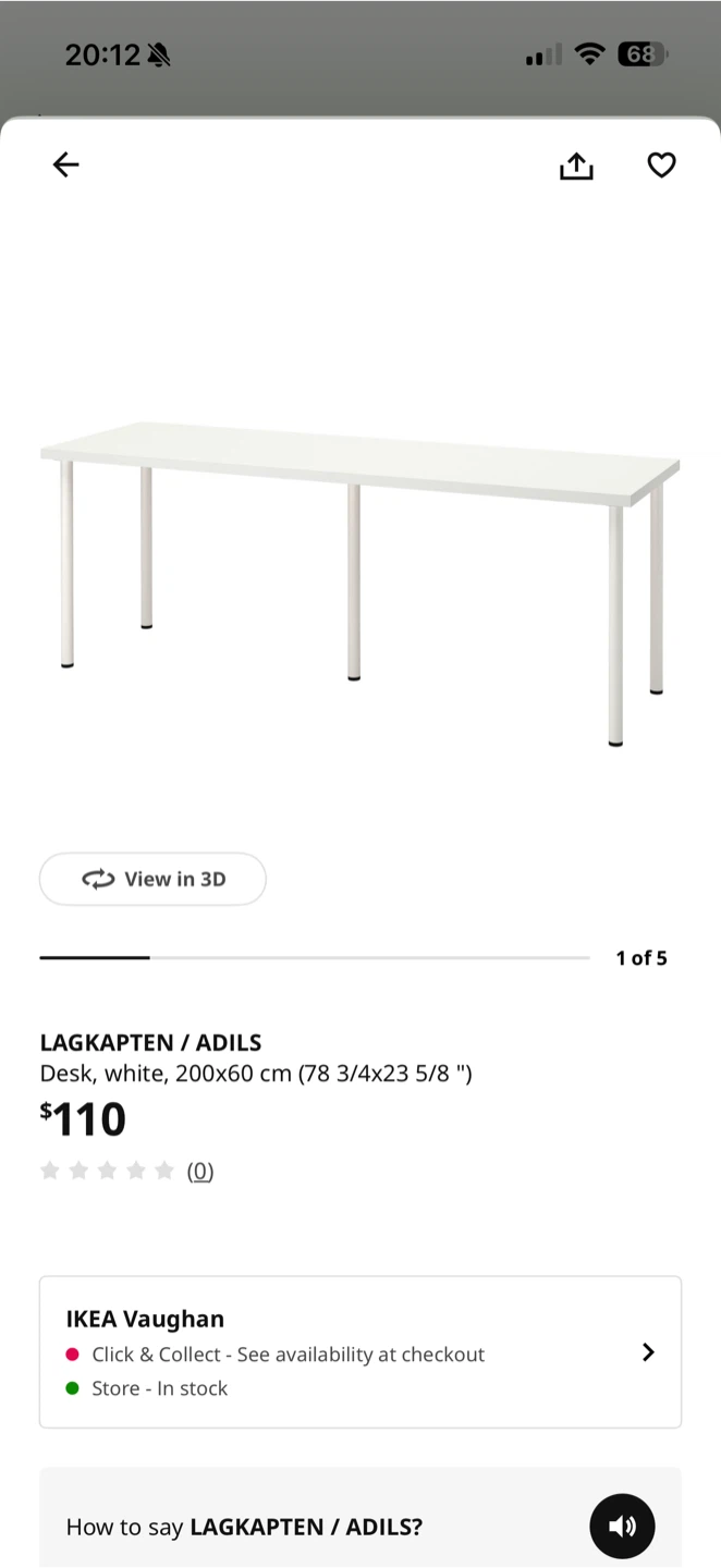 IKEA LAGKAPTEN / ADILS Desk - White 200cm - photo 2