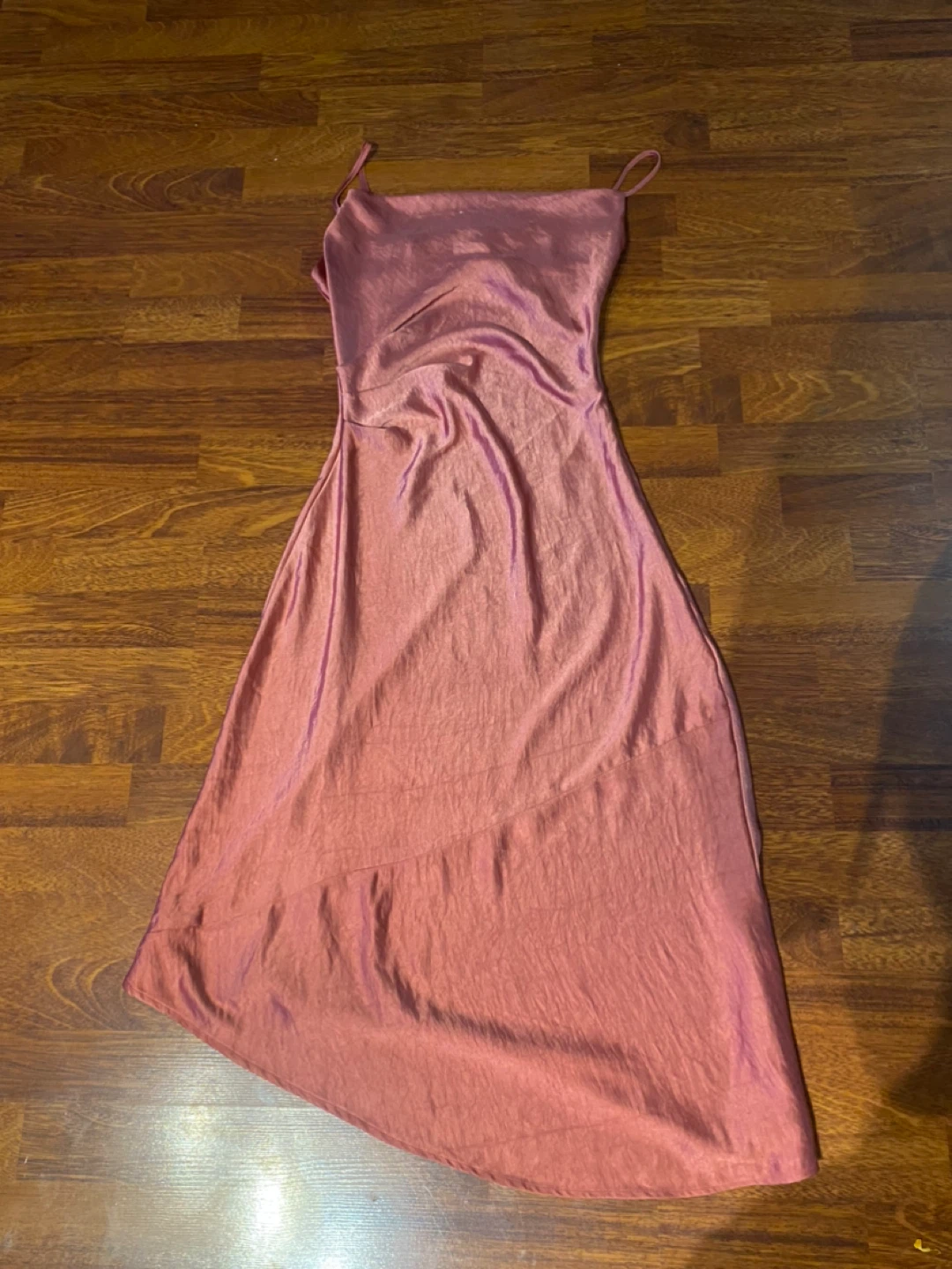 Ruched Satin Slip Dress