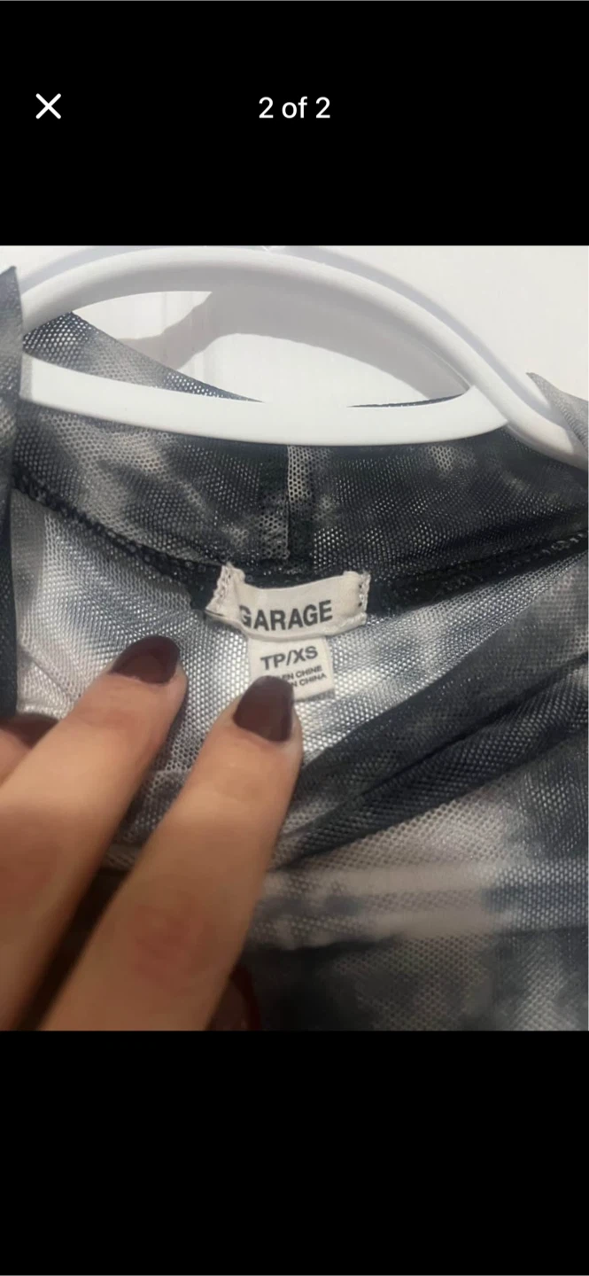 Garage Mesh Tie-Dye Ruched Dress - TP/XS - photo 2