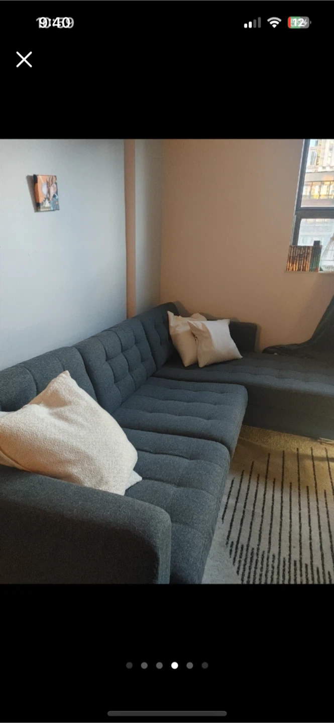 IKEA Morabo Grey Sectional Sofa - photo 3