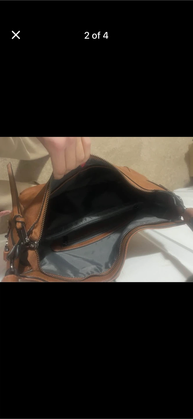 Brown Faux Leather Hobo Shoulder Bag - photo 2