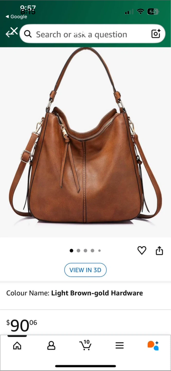 Brown Faux Leather Hobo Shoulder Bag - photo 3