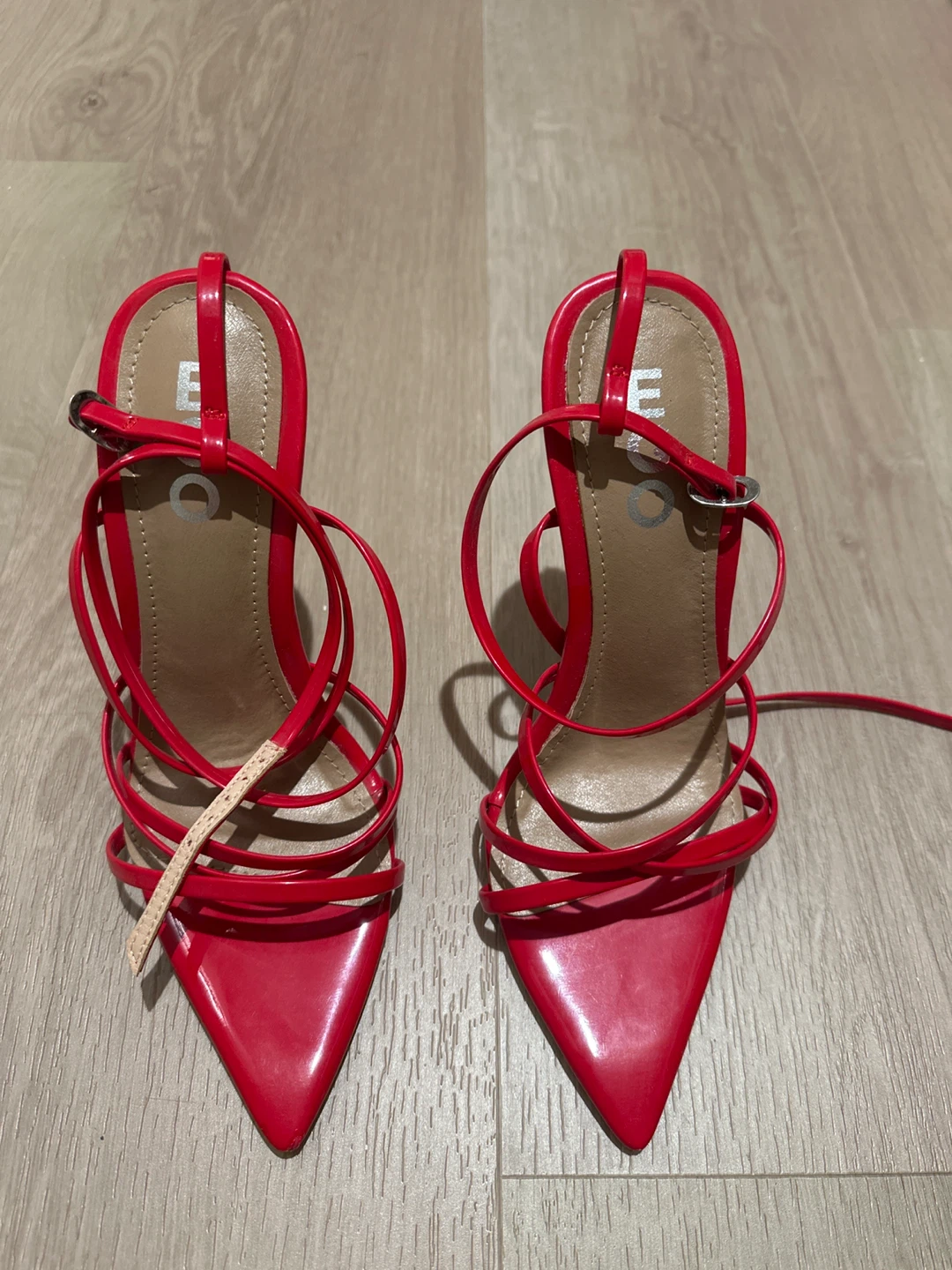 🧡 Red Strappy Stiletto Heels - photo 2