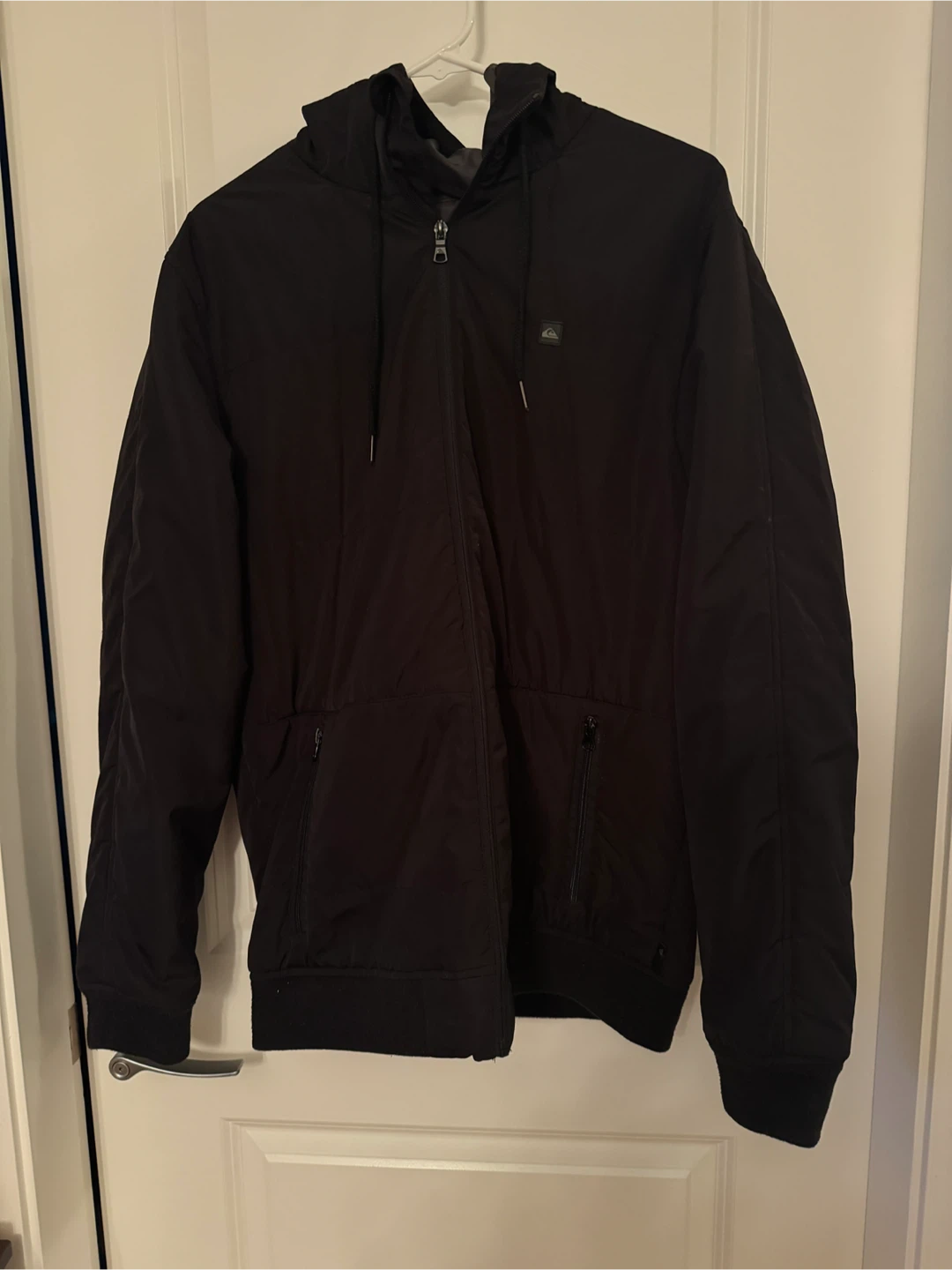 Quiksilver Black Hooded Bomber Jacket