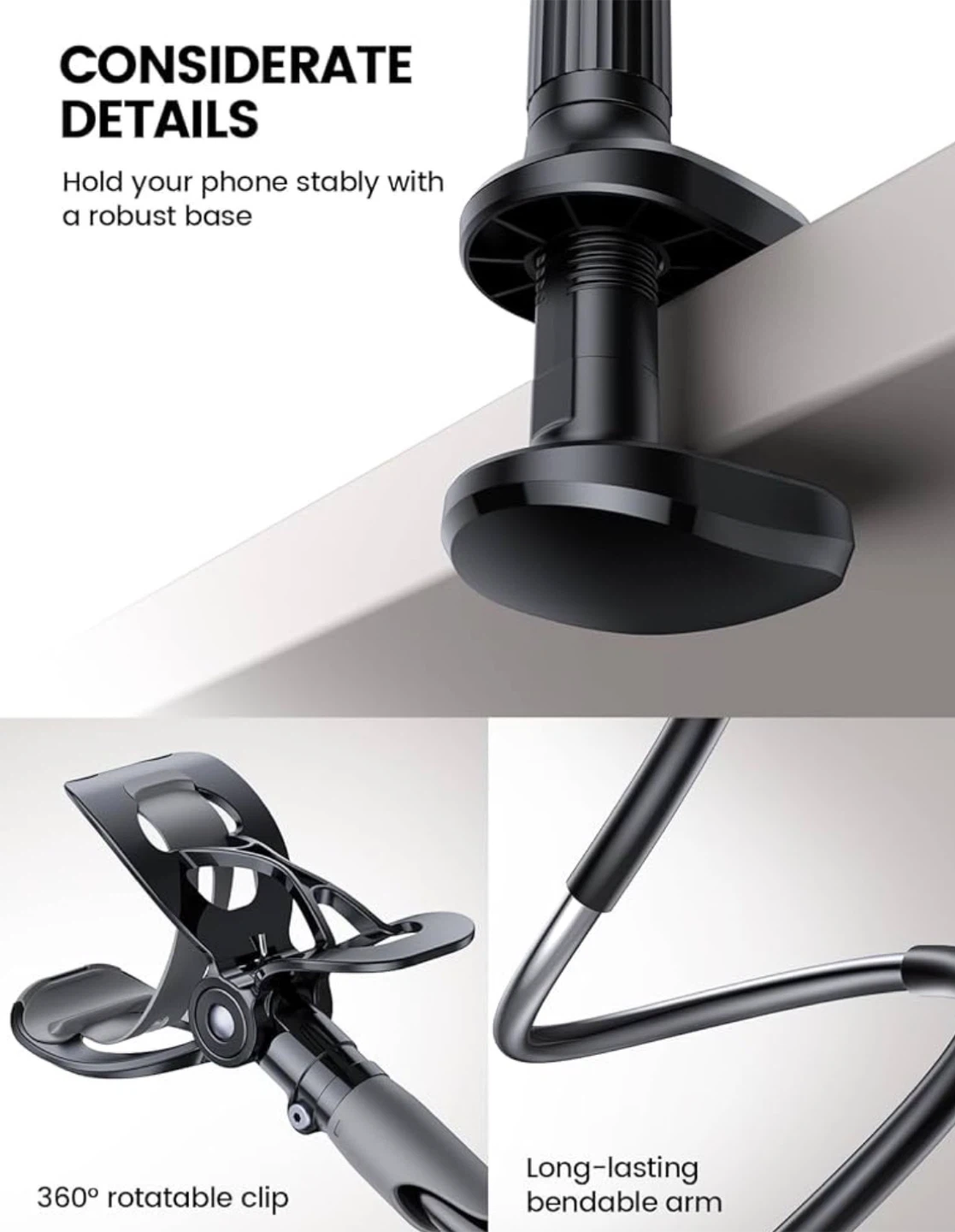 LAMICAL Large Clamp Desk Mount Phone Holder