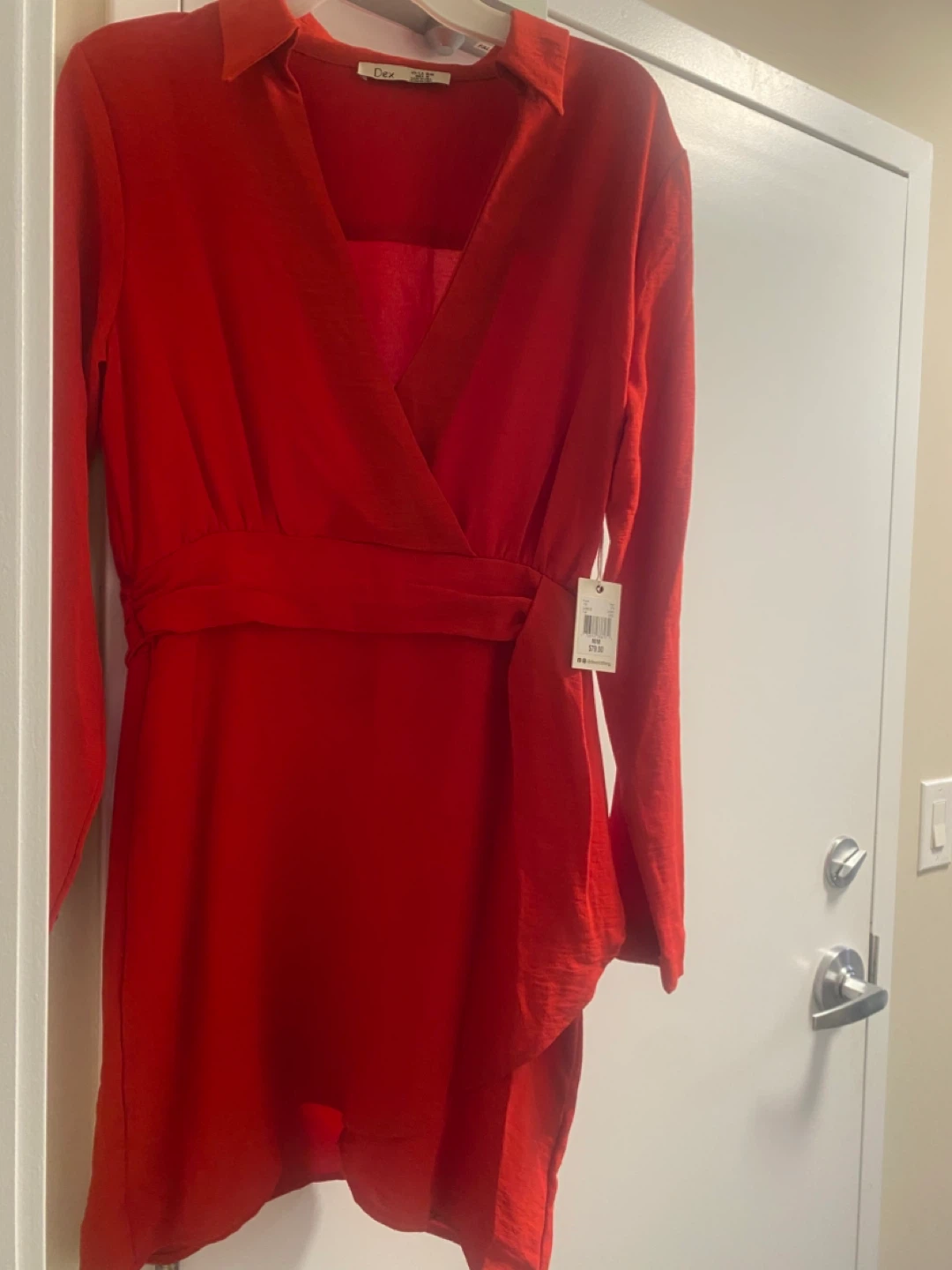 DEX Red Wrap Dress M/M