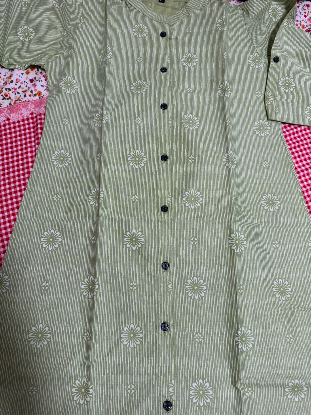 Co-ord Green Pyjama Set with Flower Print - Size XL - photo 5