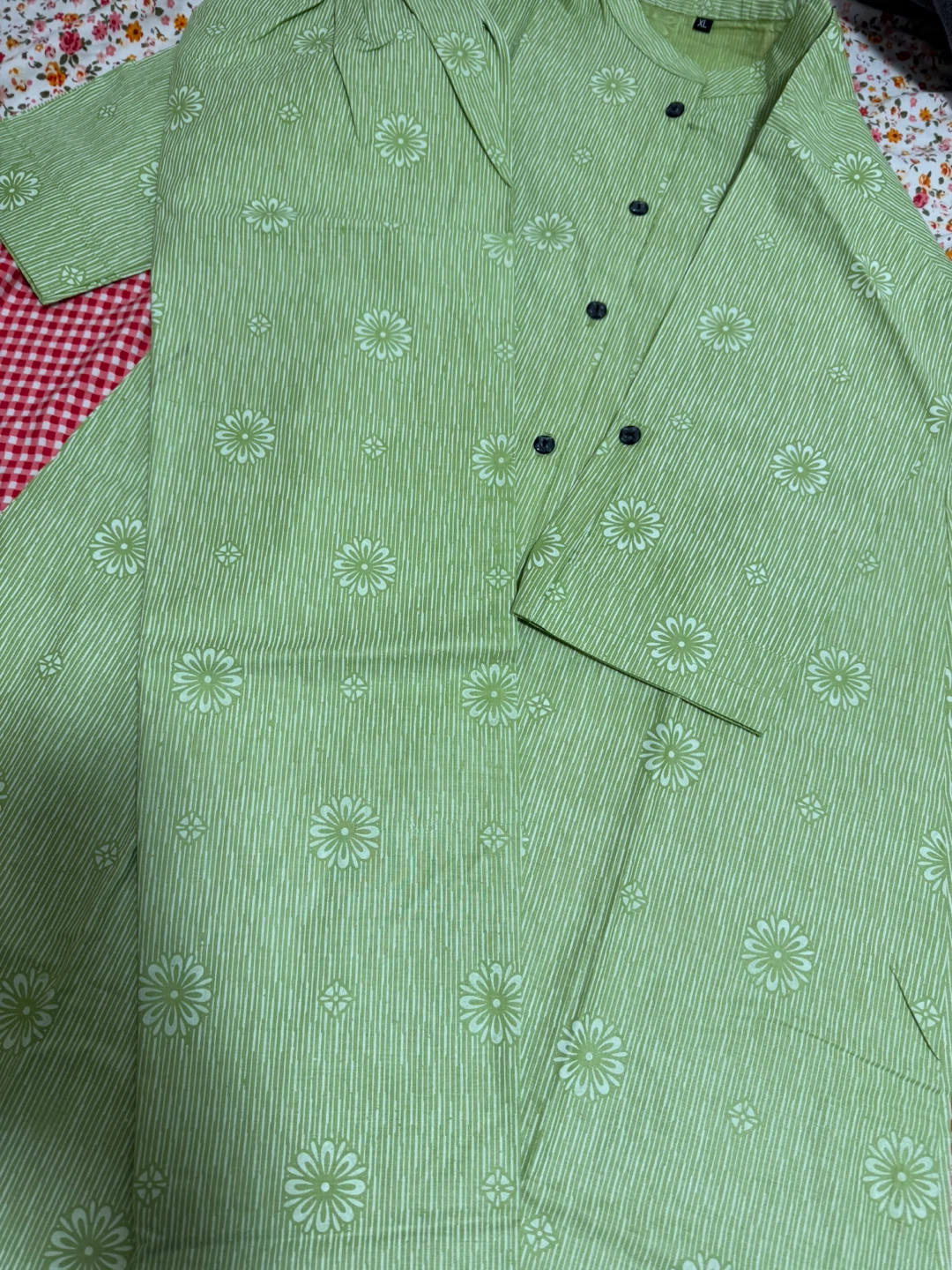 Co-ord Green Pyjama Set with Flower Print - Size XL - photo 4