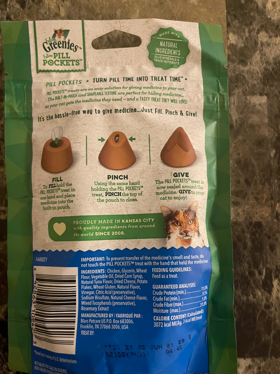 4 packages of Greenies Feline Pill Pockets Treats for Cats 45g - photo 2