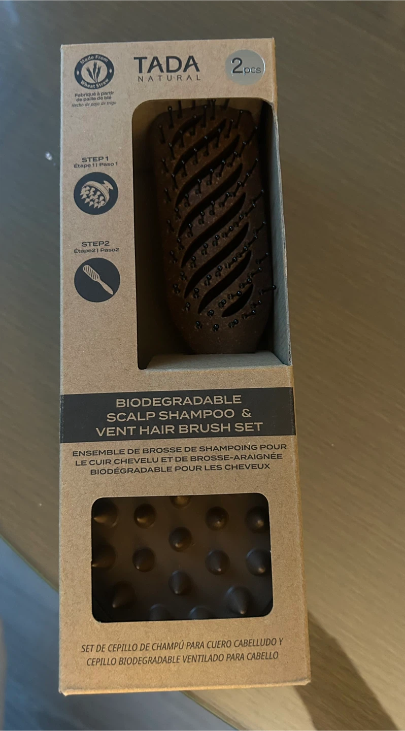 Tada Natural Biodegradable Scalp Shampoo & Vent Hair Brush Set