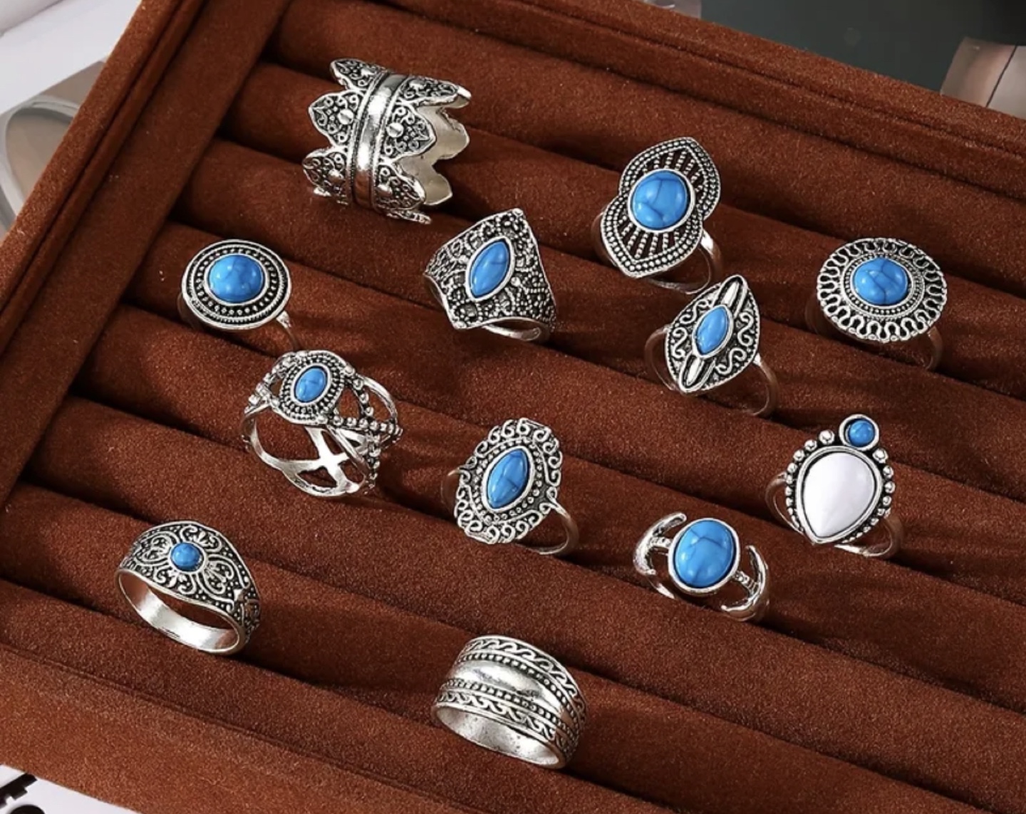 New-Boho Turquoise Ring Set (price of Each)