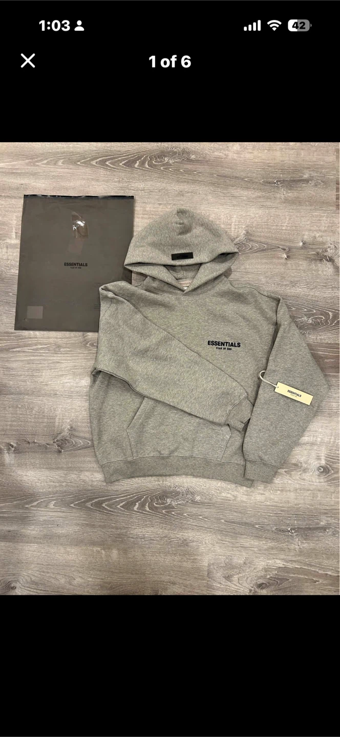 New ESSENTIALS Fear of God Grey Hoodie
