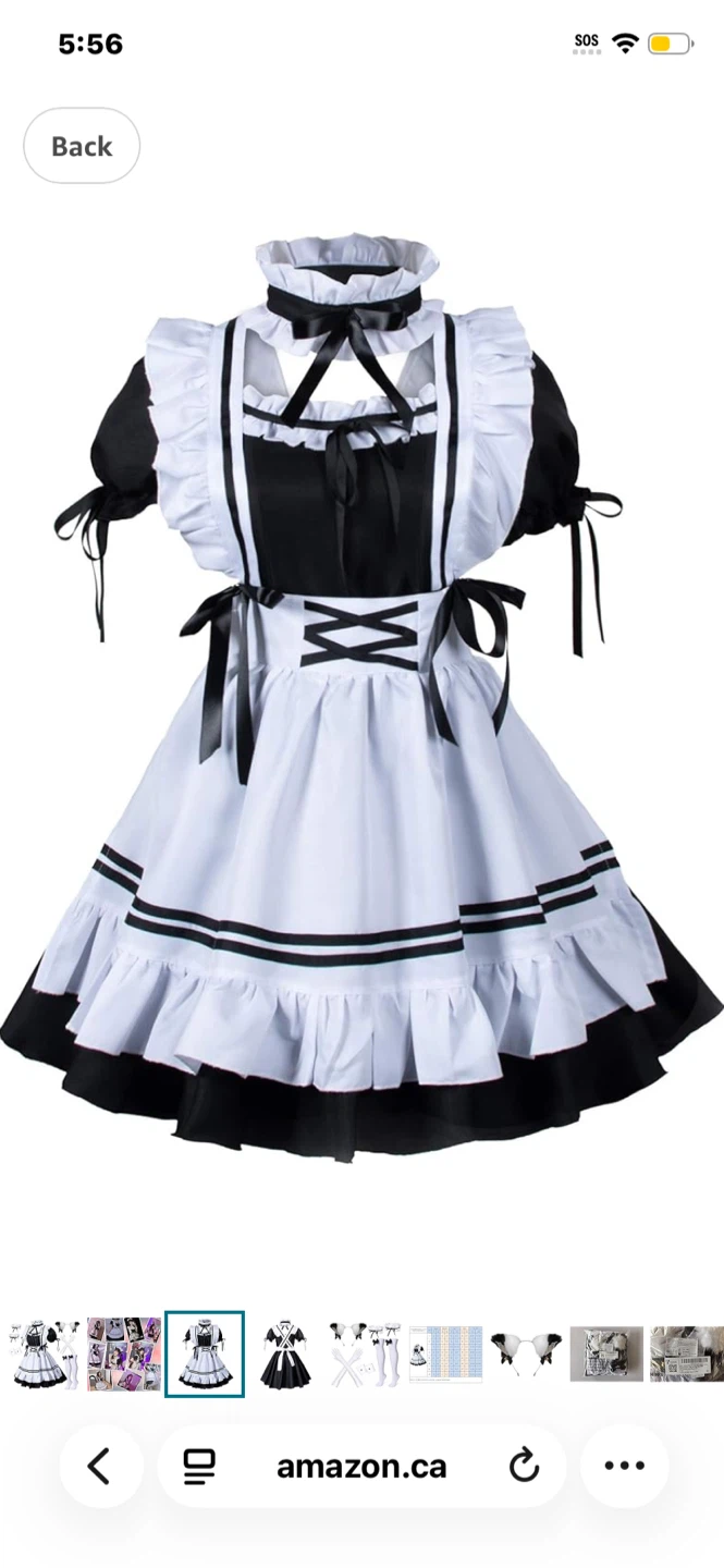 French Maid Apron Lolita Fancy Dress Costume Set - photo 2