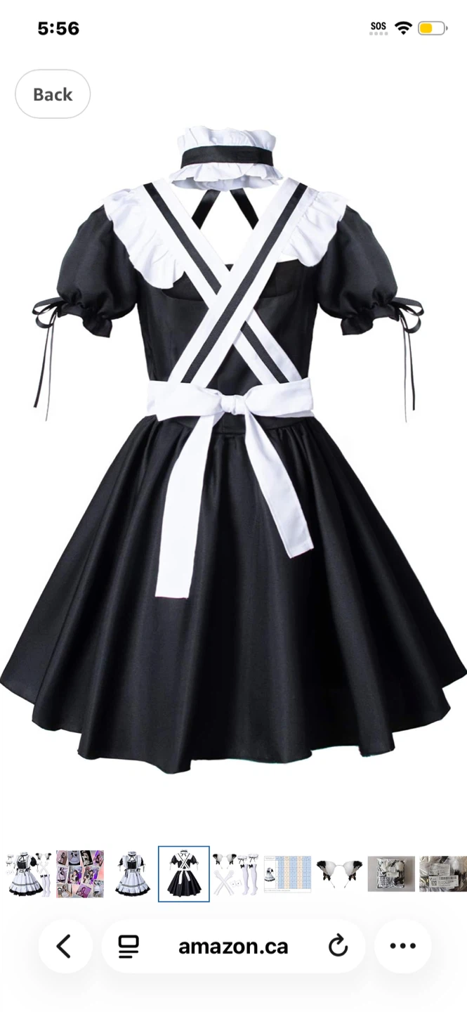 French Maid Apron Lolita Fancy Dress Costume Set - photo 3