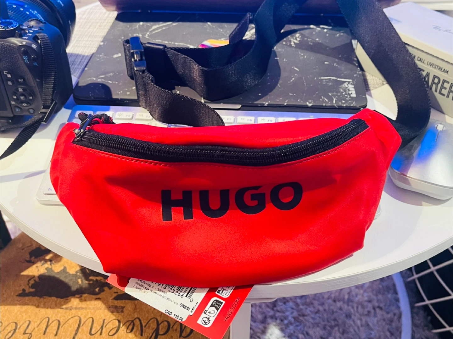 HUGO Red Fanny Pack Waist Bag with Dust Bag - photo 2