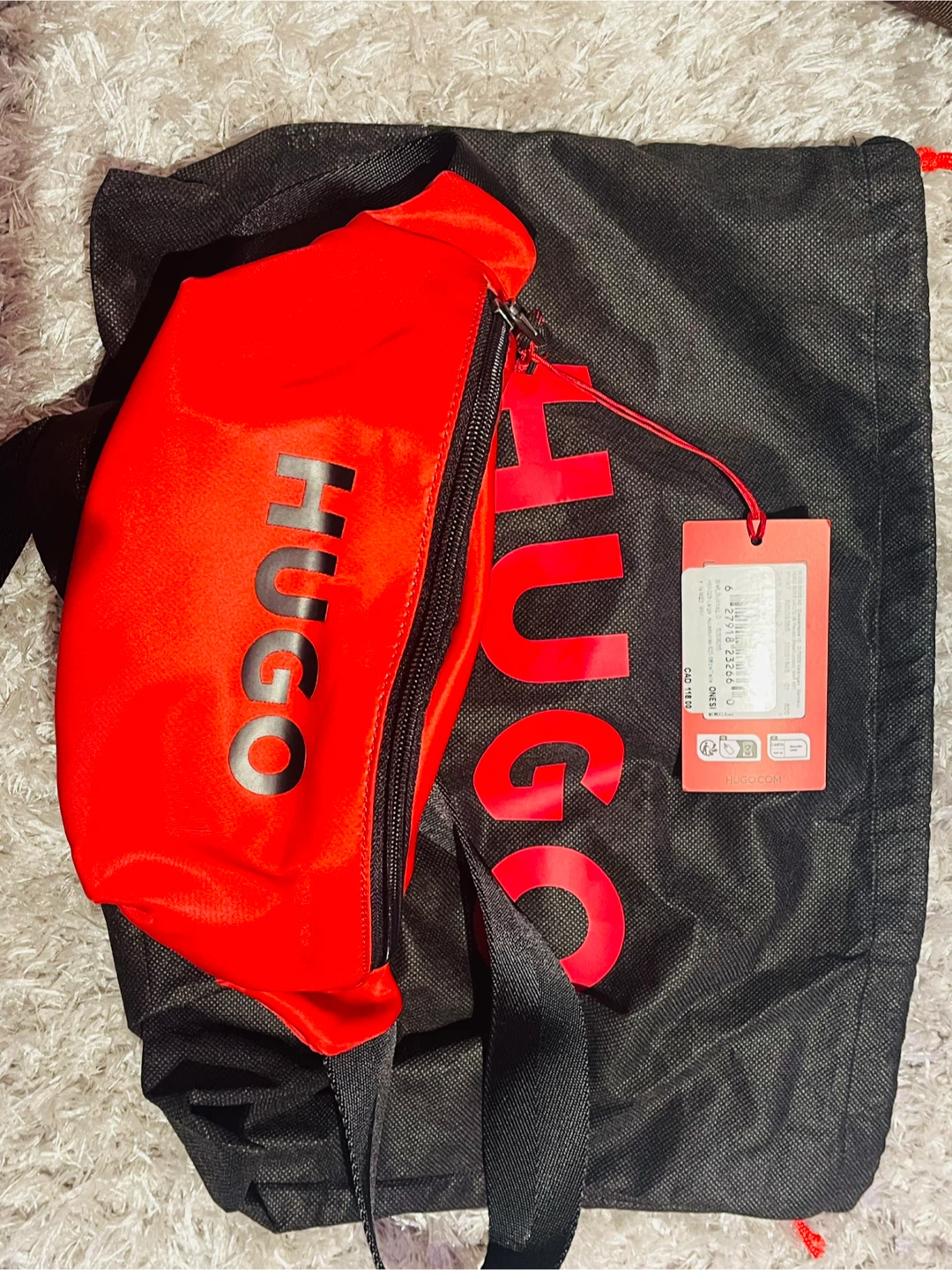 HUGO Red Fanny Pack Waist Bag with Dust Bag
