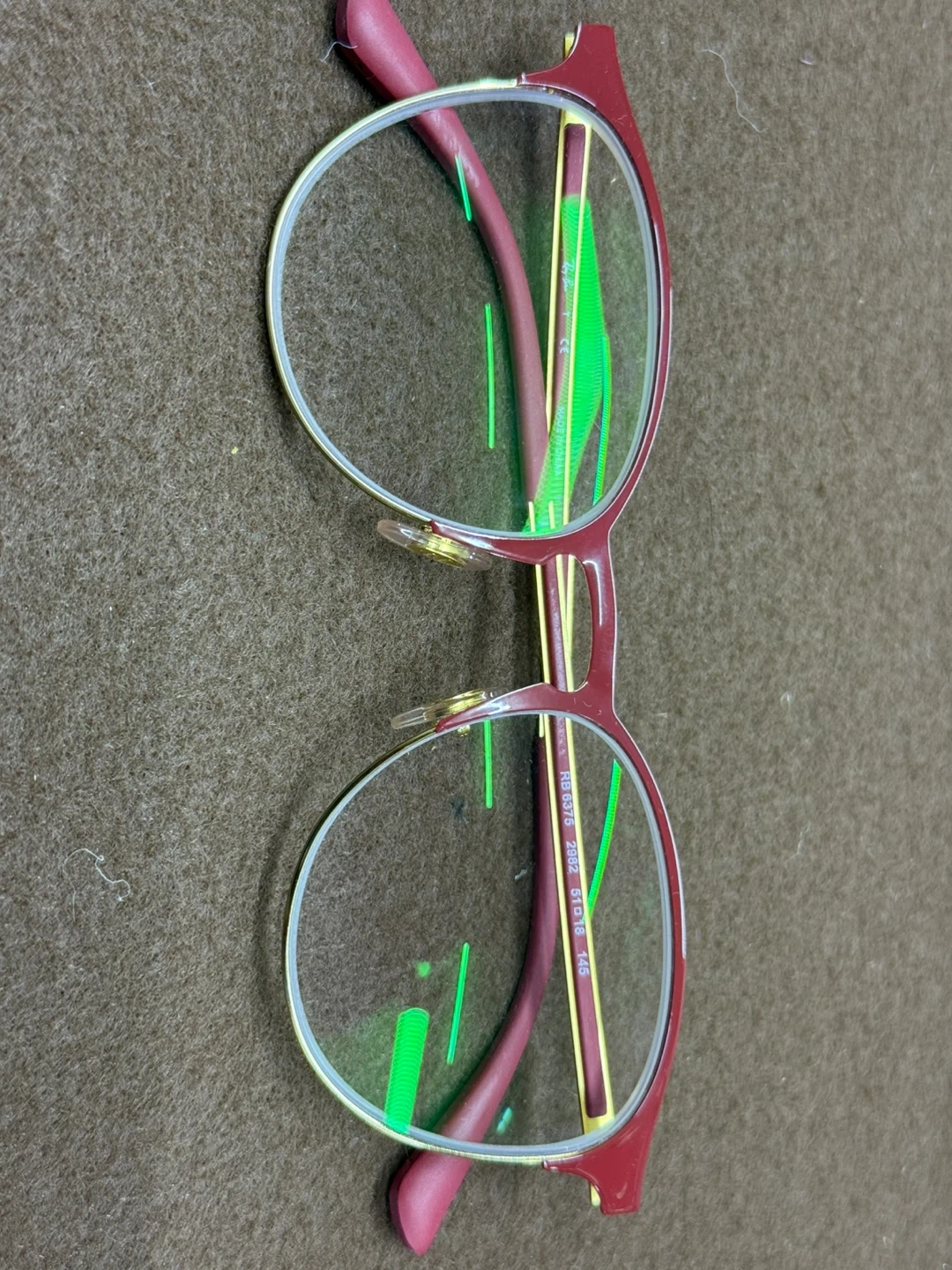 Ray-Ban RB6375 2982 Round RX Eyeglasses Frames Red Gold - photo 5