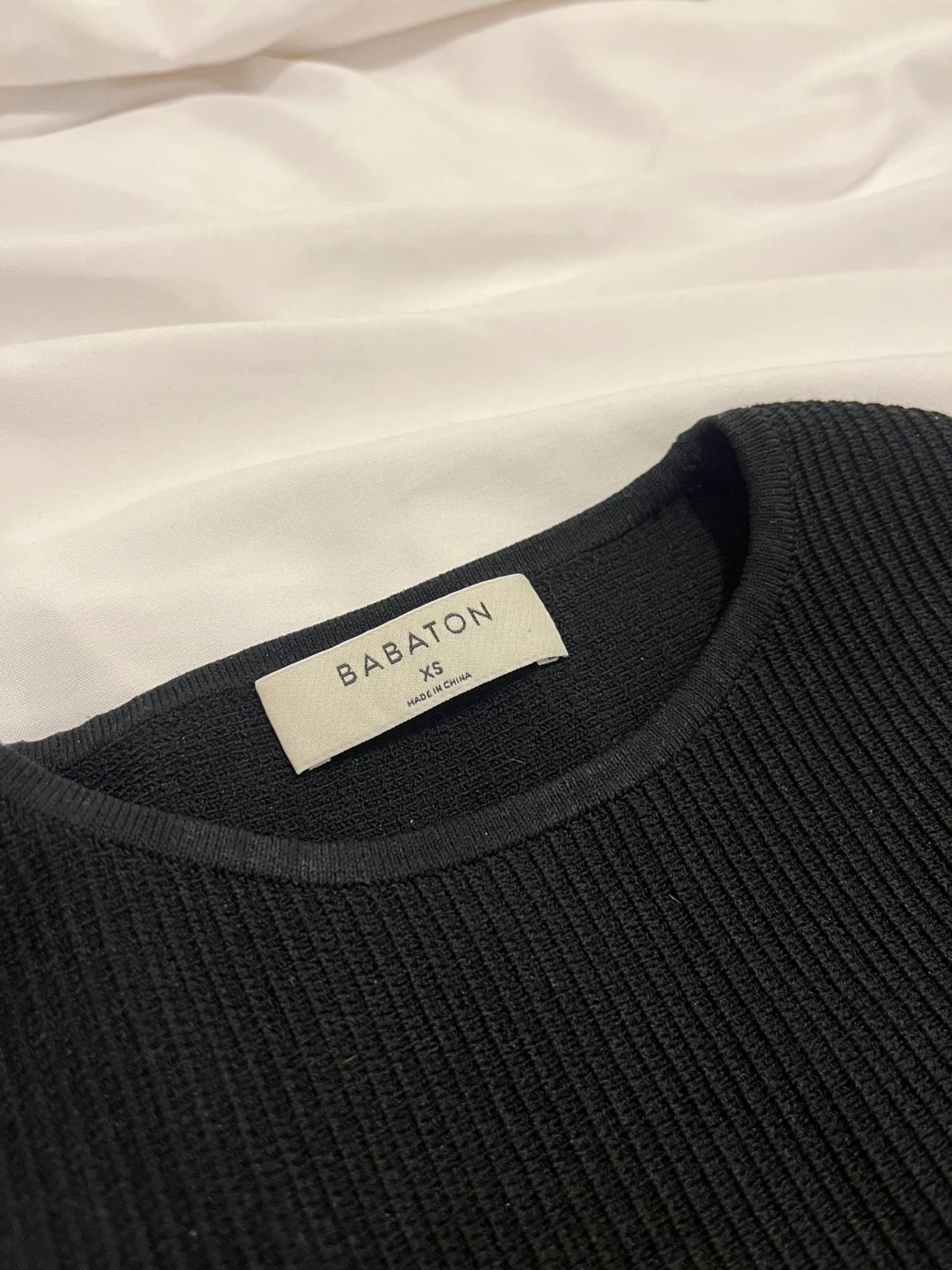 Aritzia Black Ribbed Knit Mini Bodycon Dress - XS - photo 2