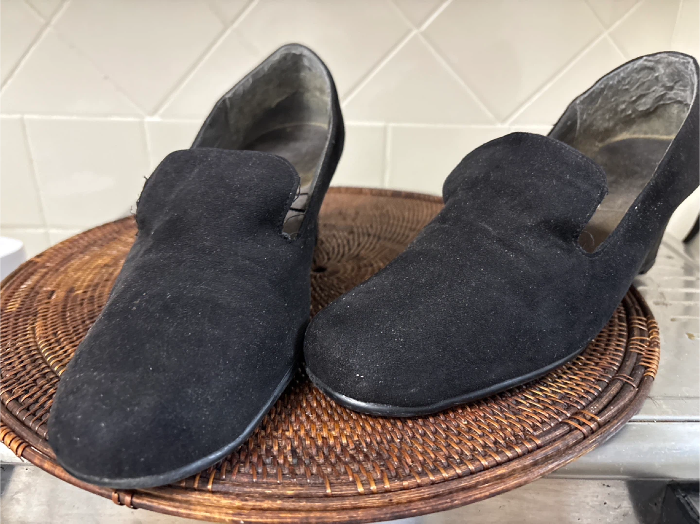 Aerosoles Black Suede Wedge Heels