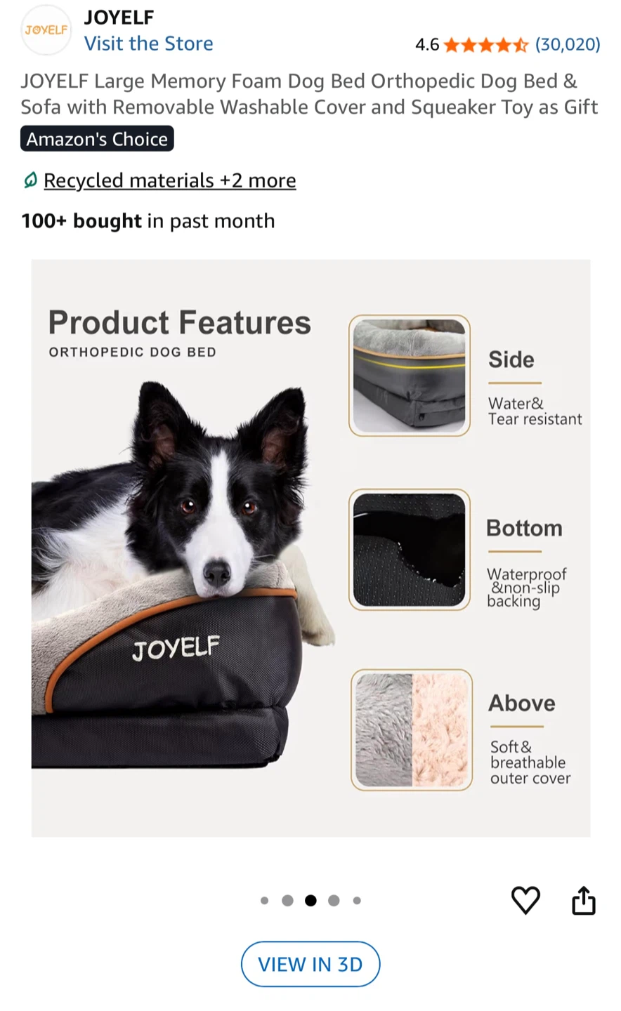 Brand NEW Large JOYELF Memory Foam Dog Bed Orthopedic Dog Bed - photo 4