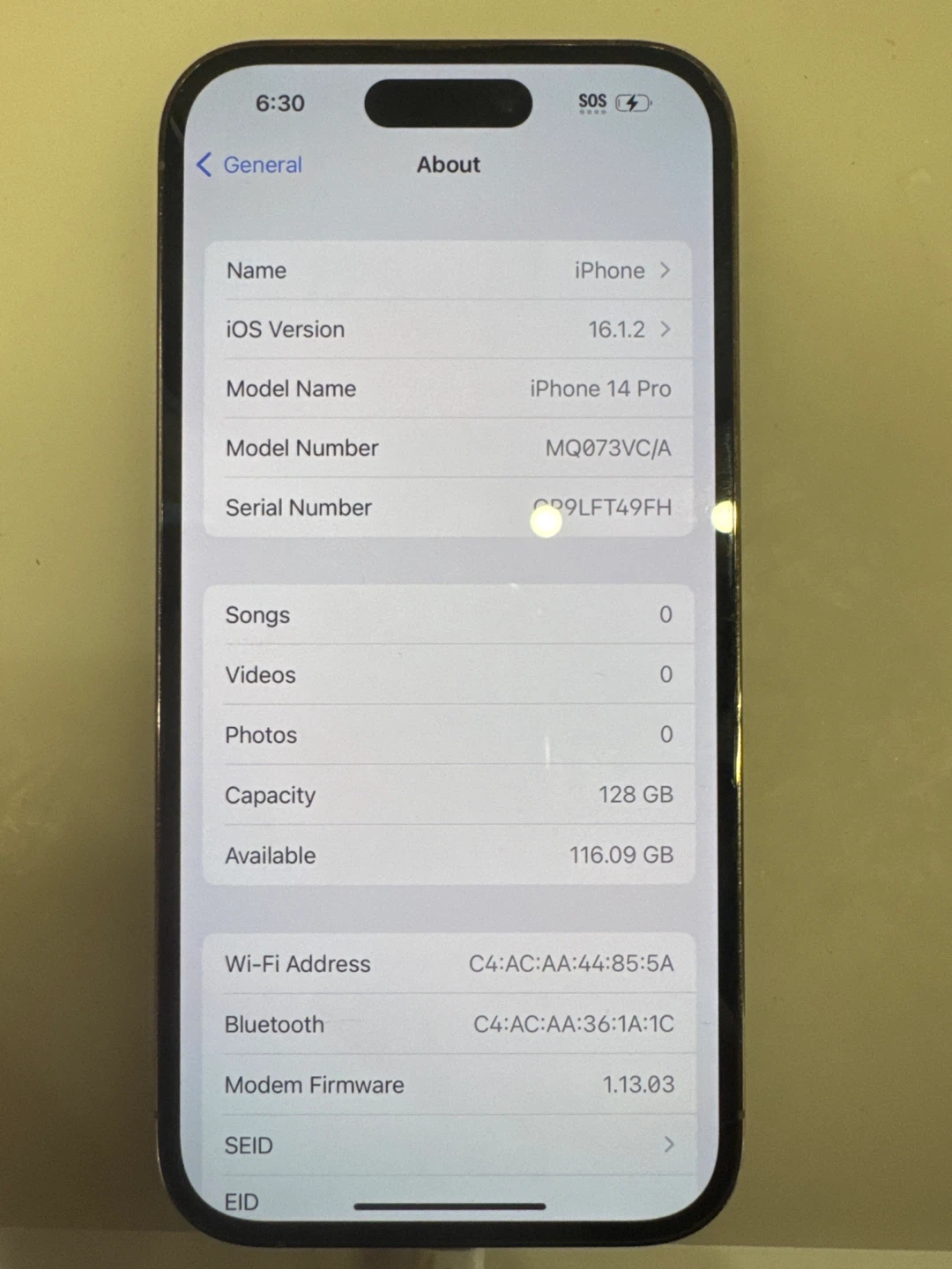 Apple iPhone 14 Pro 128GB - Gold