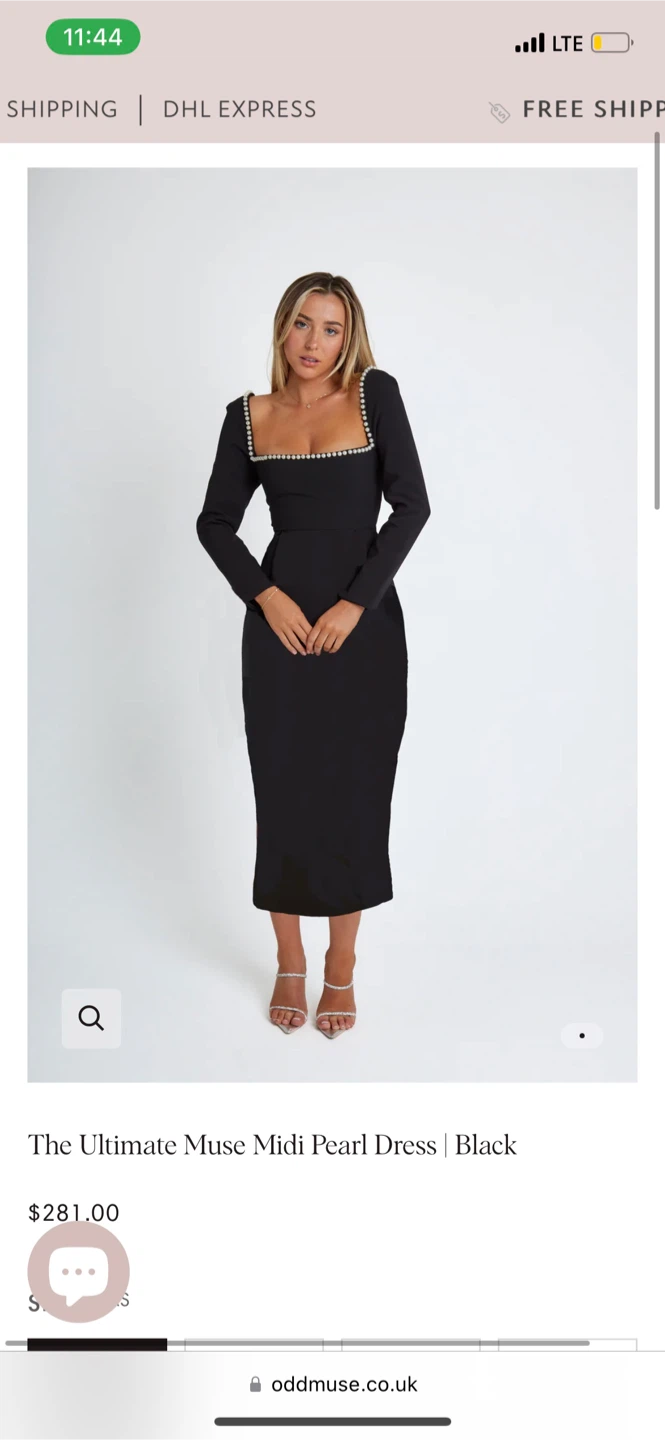 Odd Muse Midi Pearl Dress - Black brand new tags still on - photo 3