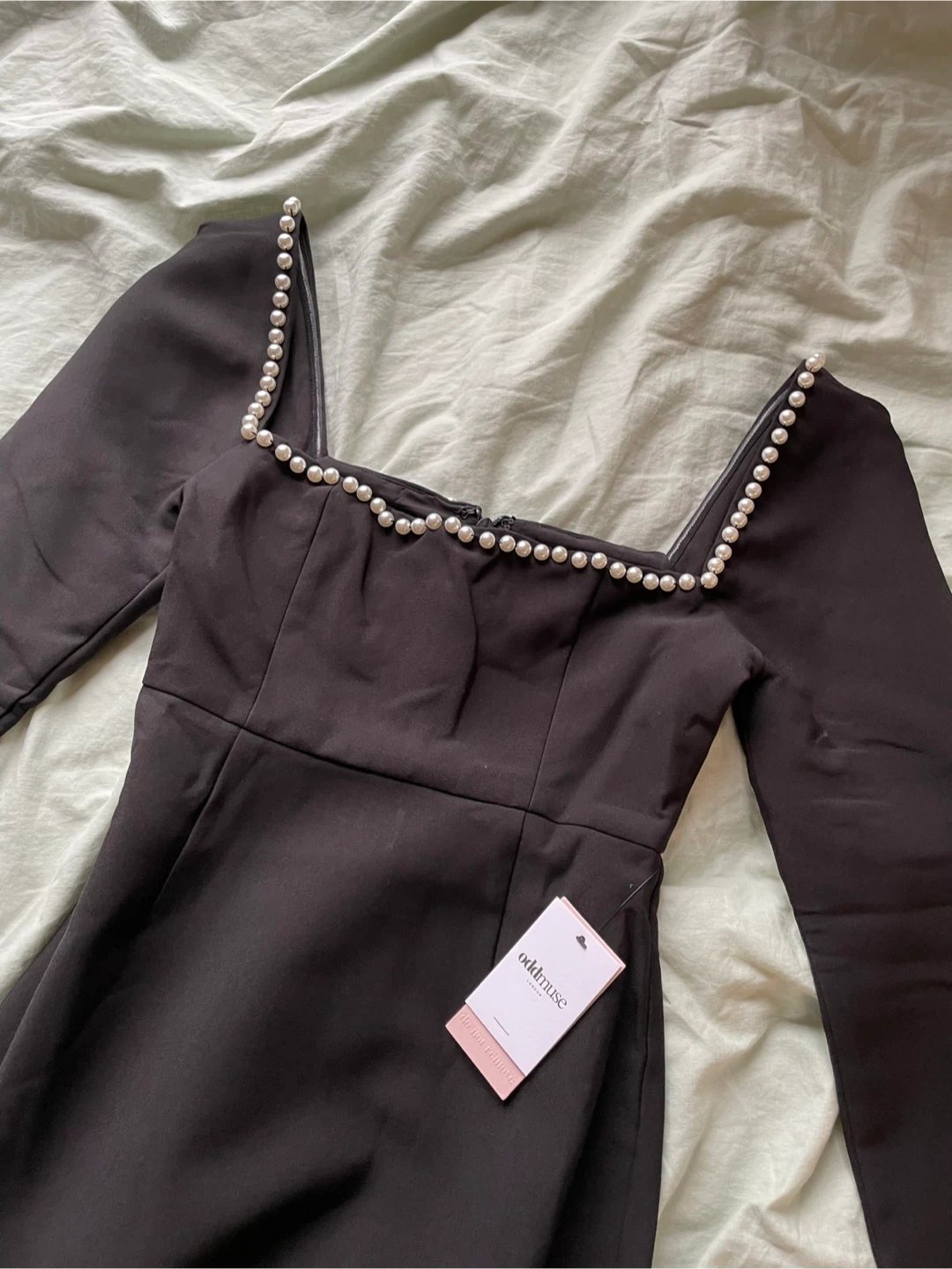 Odd Muse Midi Pearl Dress - Black brand new tags still on